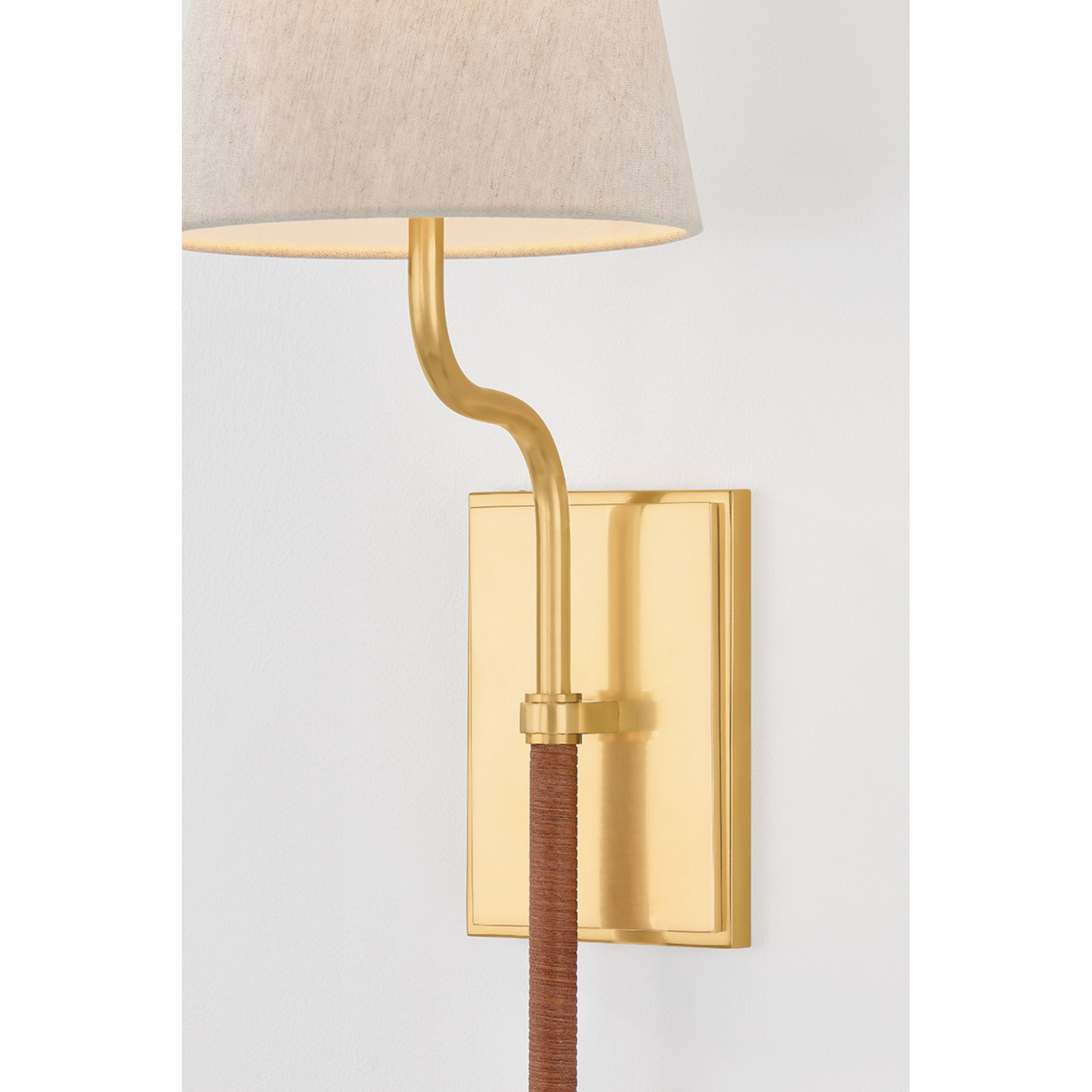 Sullivan 1-Light Wall Sconce in Aged Brass by Cortney Bishop 7W x 25.25H