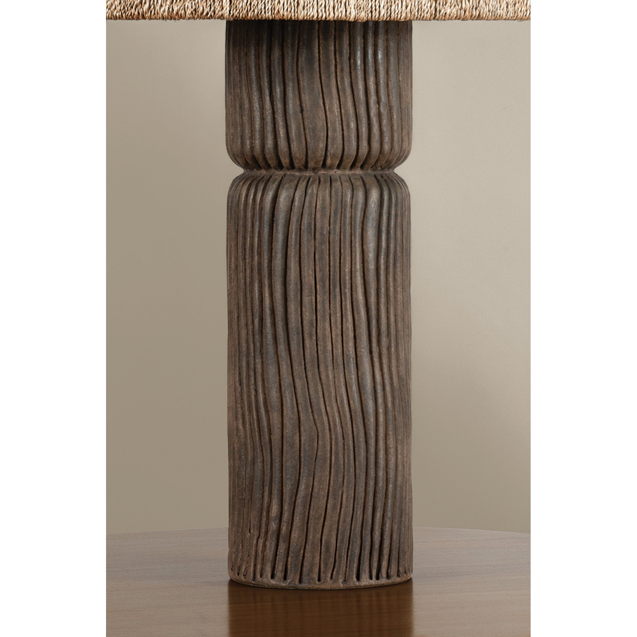 Folk 1-Light Table Lamp in Patina Brass by Lauren Liess 17W x 27.25H