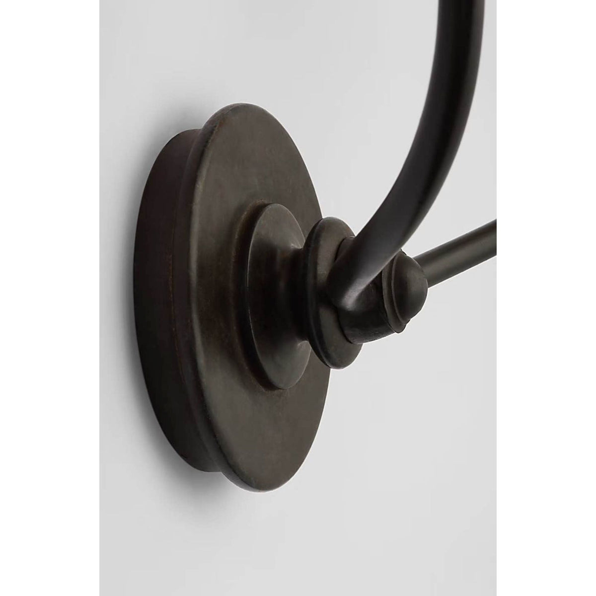 Thomas O'Brien Piaf Double Sconce in Aged Iron with Linen Shades W18.5" x H18.75" x E9.25"