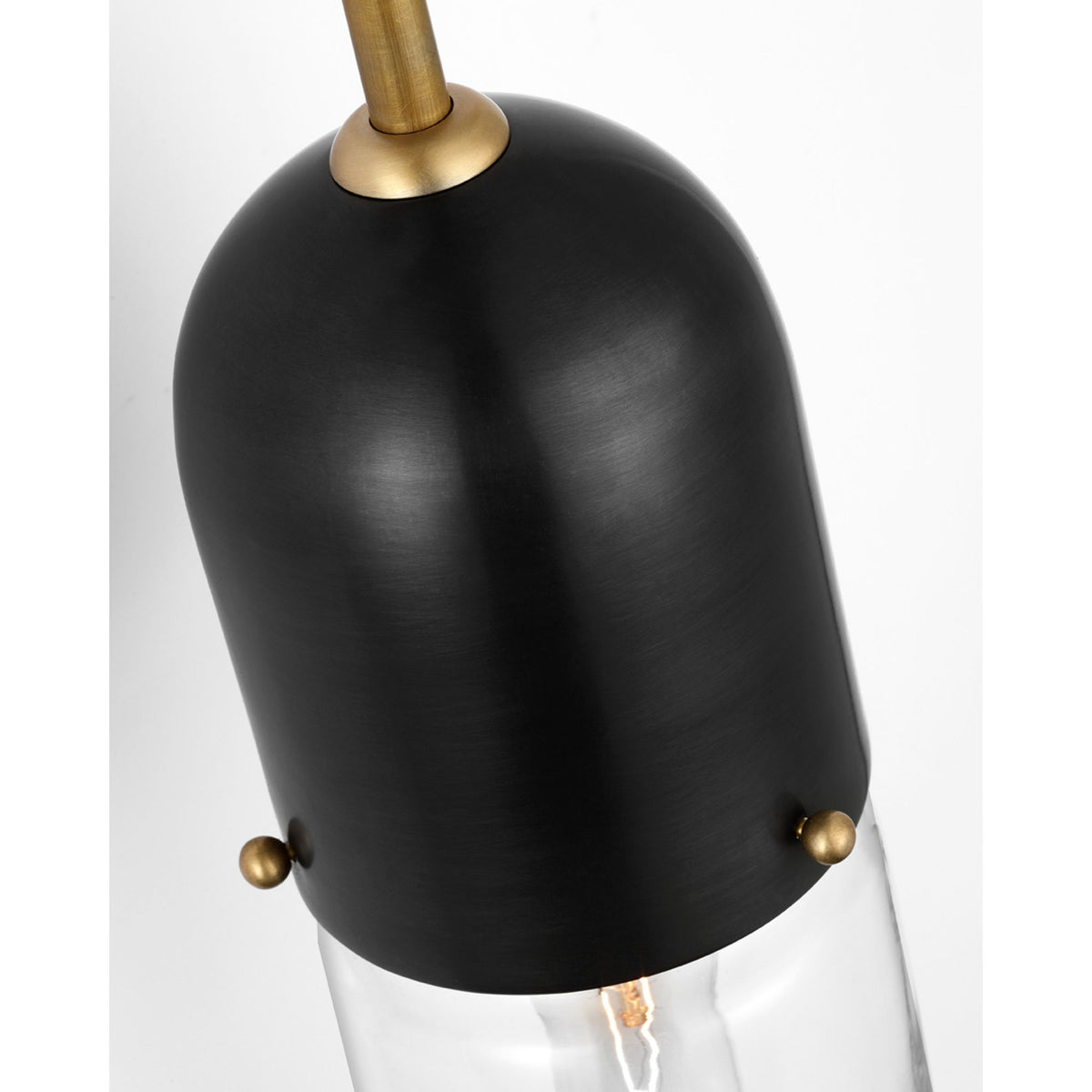 Thomas O'Brien Junio Wall Light in Bronze and Brass with Clear Glass W4.25" x H26" x E6.75"
