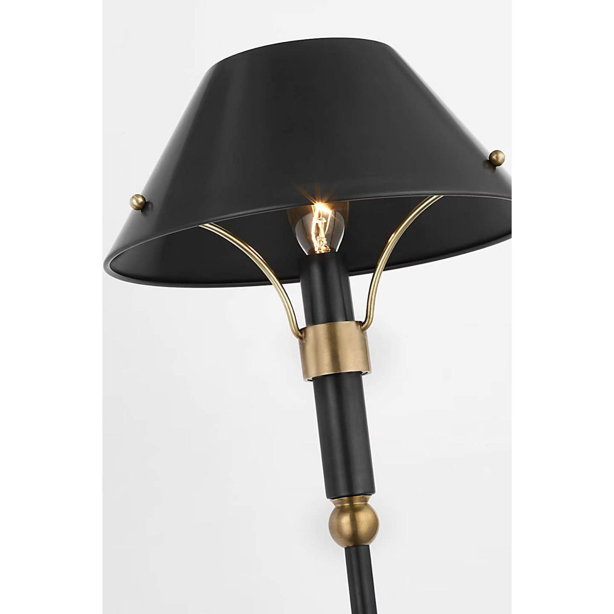 Thomas O'Brien Turlington Large Sconce in Bronze and Hand-Rubbed Antique Brass with Bronze Shade W8.75" x H23.75" x E12"