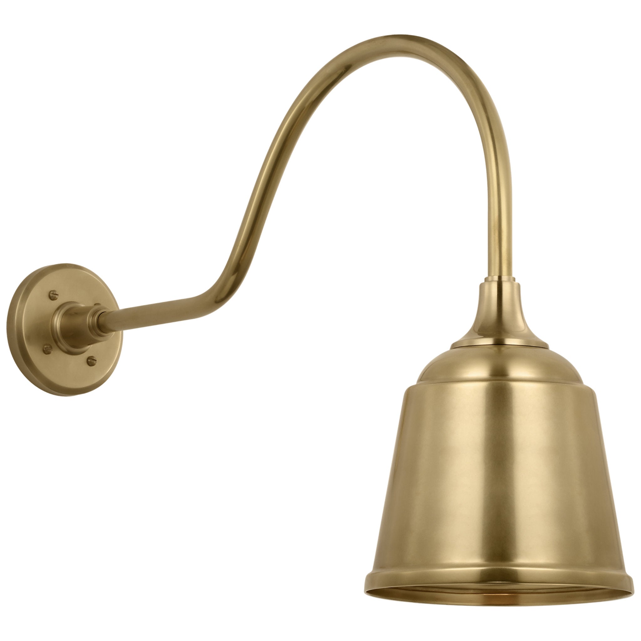 Thomas O'Brien Academy 23" Flynn Barn Light in Hand-Rubbed Antique Brass with 8" Rockhouse Shade Outdoor Lighting W8" x H18"
