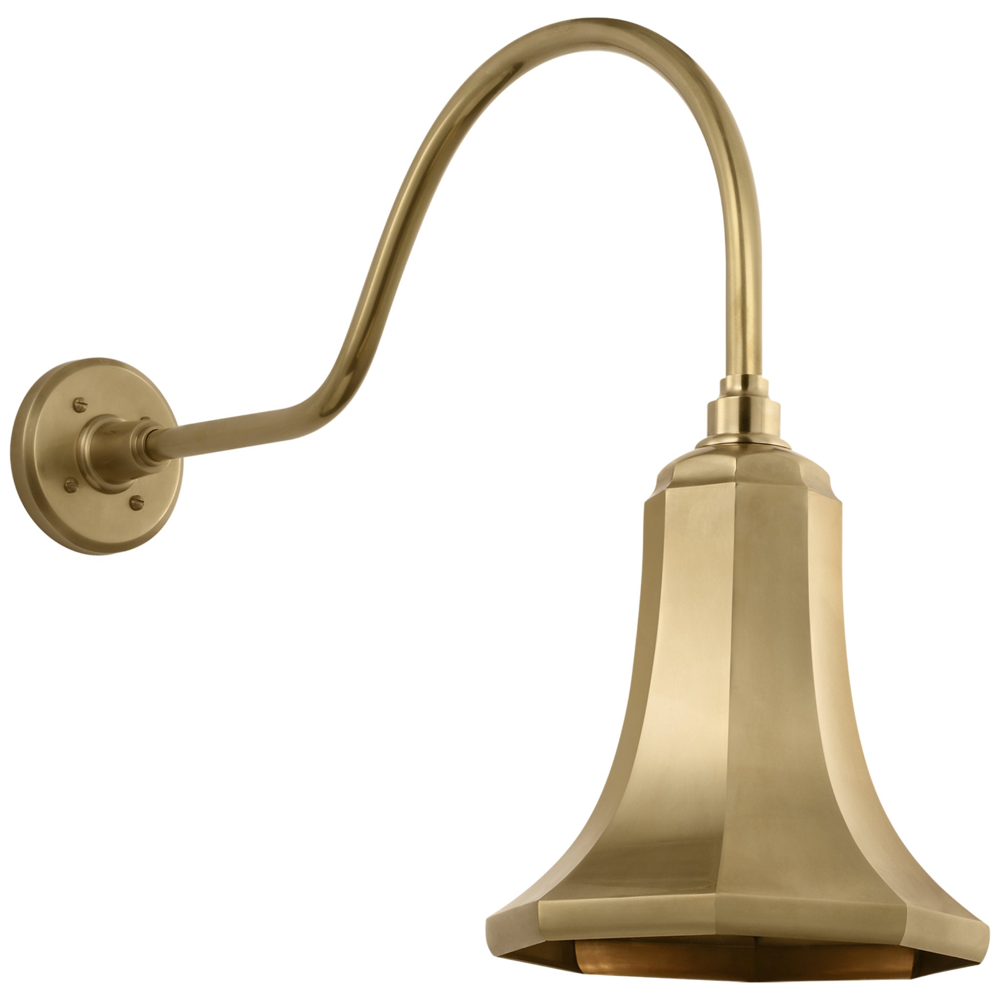 Thomas O'Brien Academy 23" Flynn Barn Light in Hand-Rubbed Antique Brass with 9.25" Savannah Shade Outdoor Lighting W9.25" x H20.25"