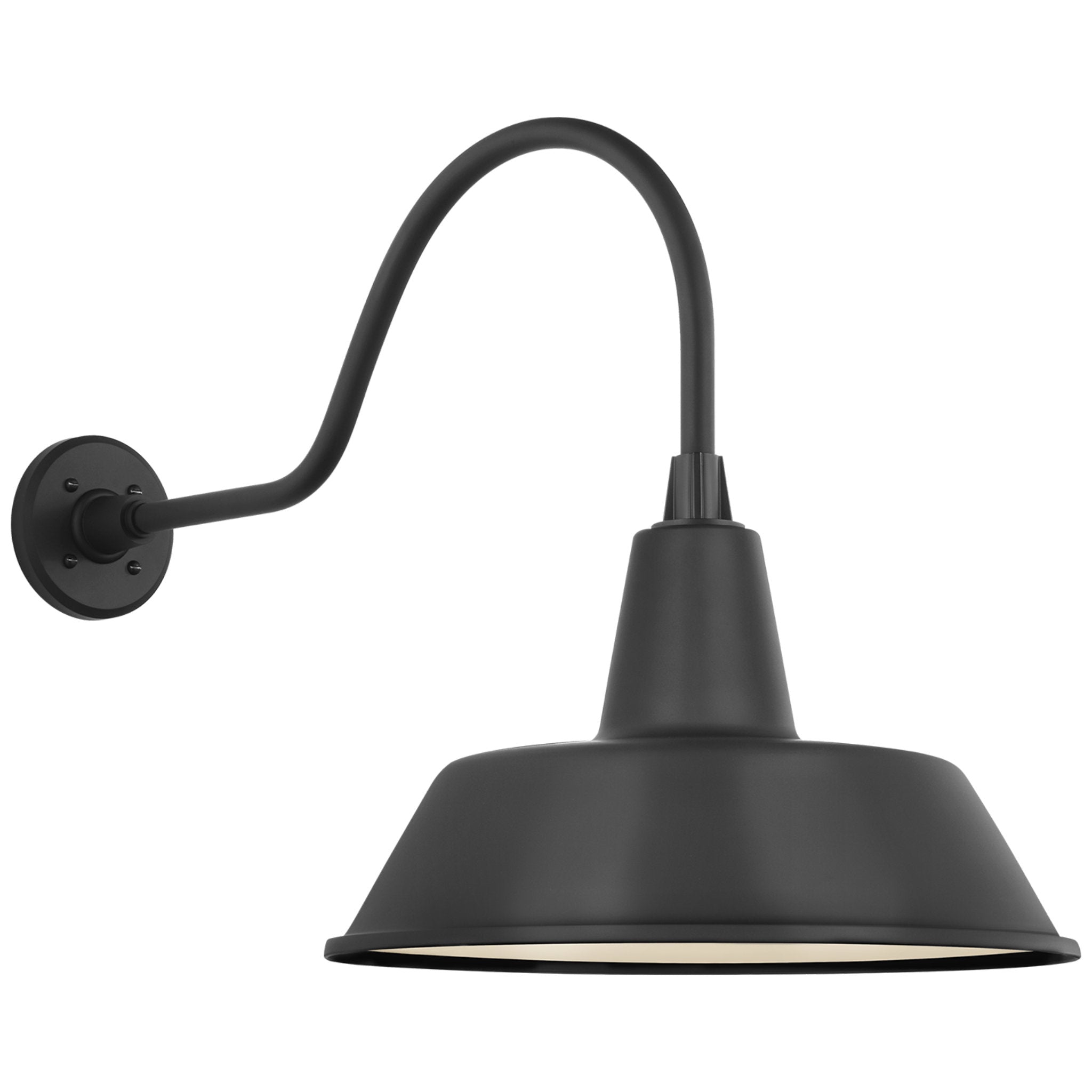 Thomas O'Brien Academy 23" Flynn Barn Light in Matte Black with 16" Bowers Shade Outdoor Lighting W16" x H19"
