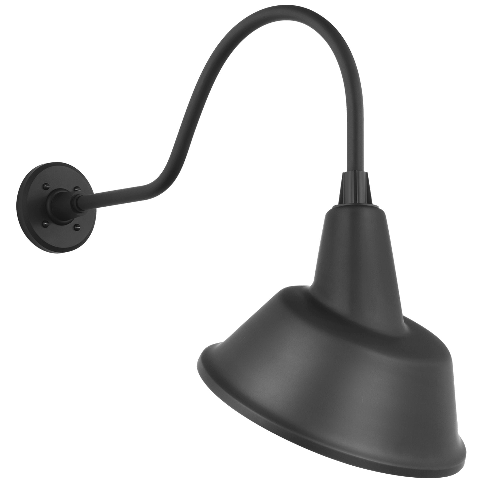 Thomas O'Brien Academy 23" Flynn Barn Light in Matte Black with 12.5" Tilted Bowers Shade Outdoor Lighting W12.5" x H22"