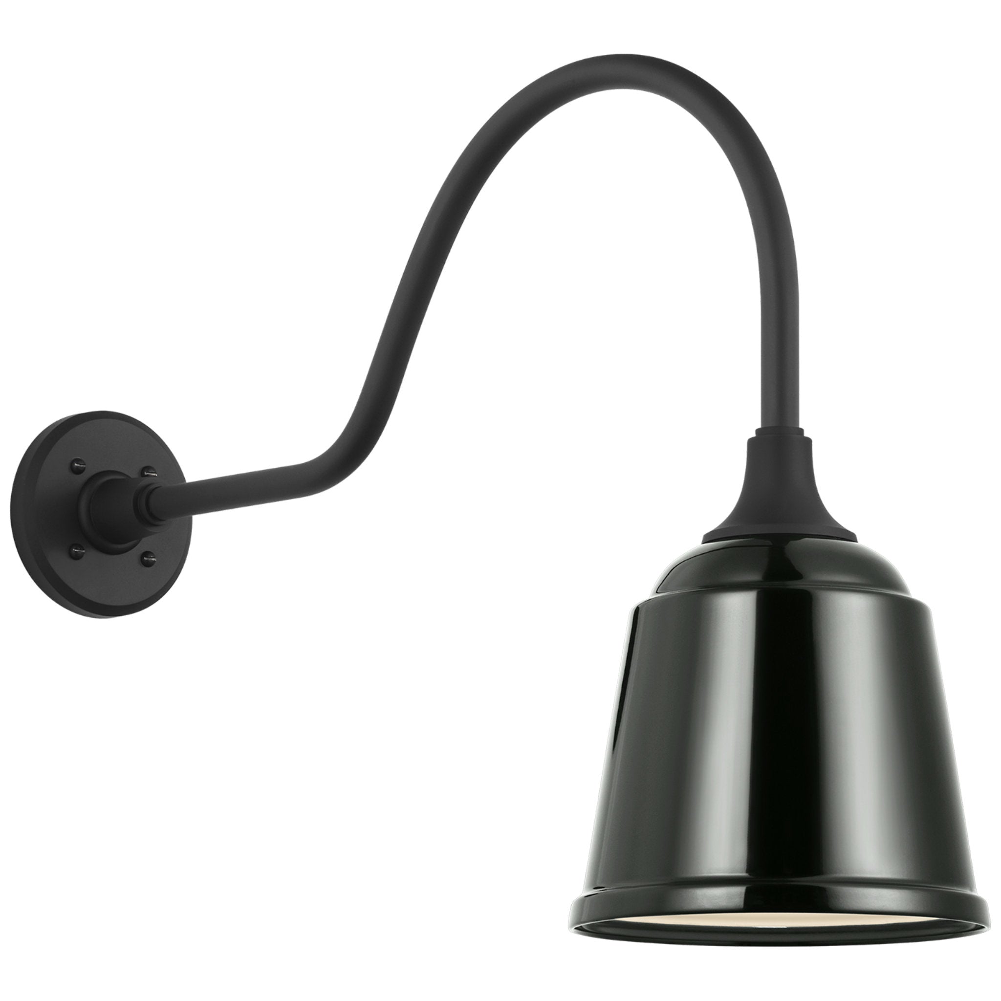 Thomas O'Brien Academy 23" Flynn Barn Light in Matte Black with 8" Green Rockhouse Shade Outdoor Lighting W8" x H18"