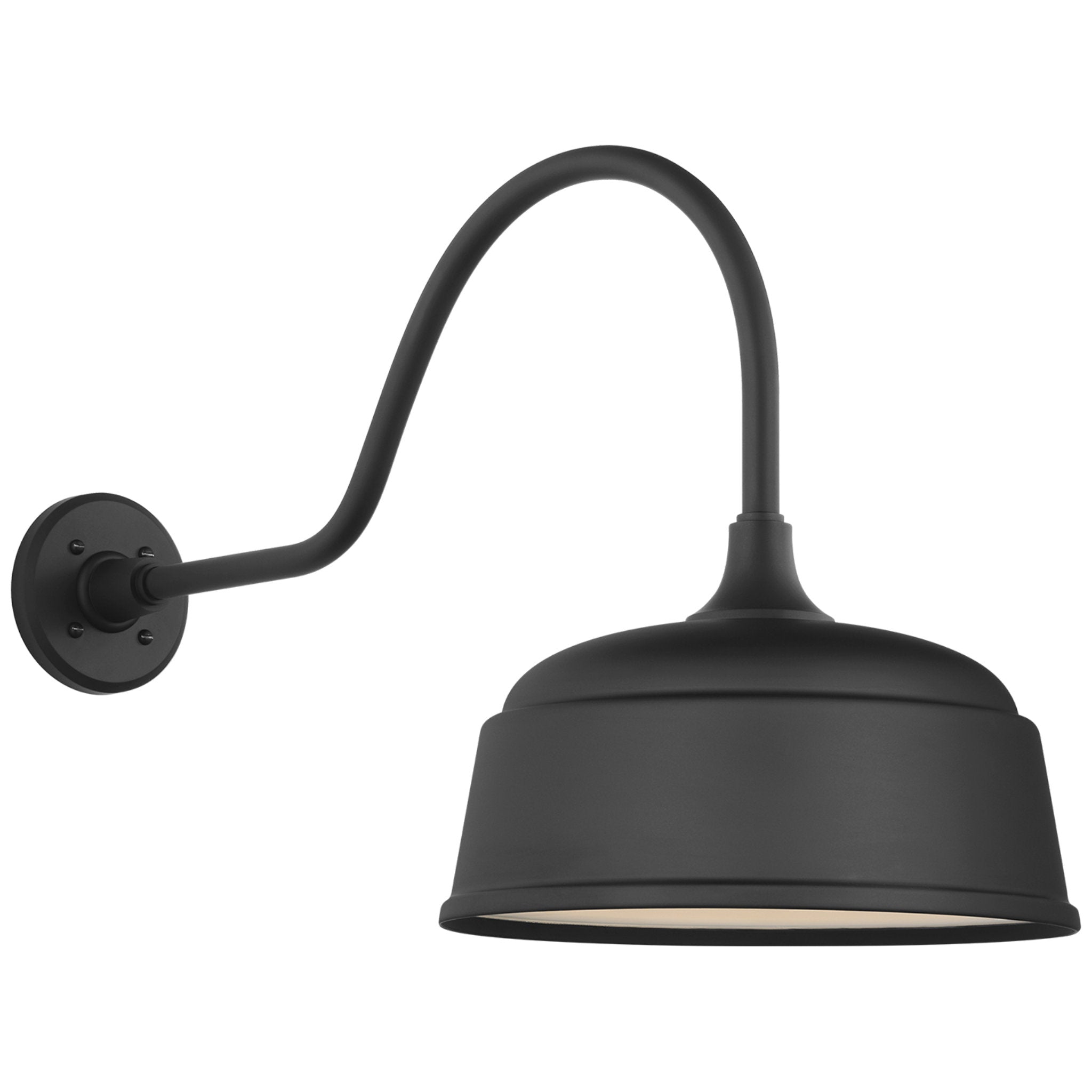 Thomas O'Brien Academy 23" Flynn Barn Light in Matte Black with 12.5" Rockhouse Shade Outdoor Lighting W12.5" x H16.5"