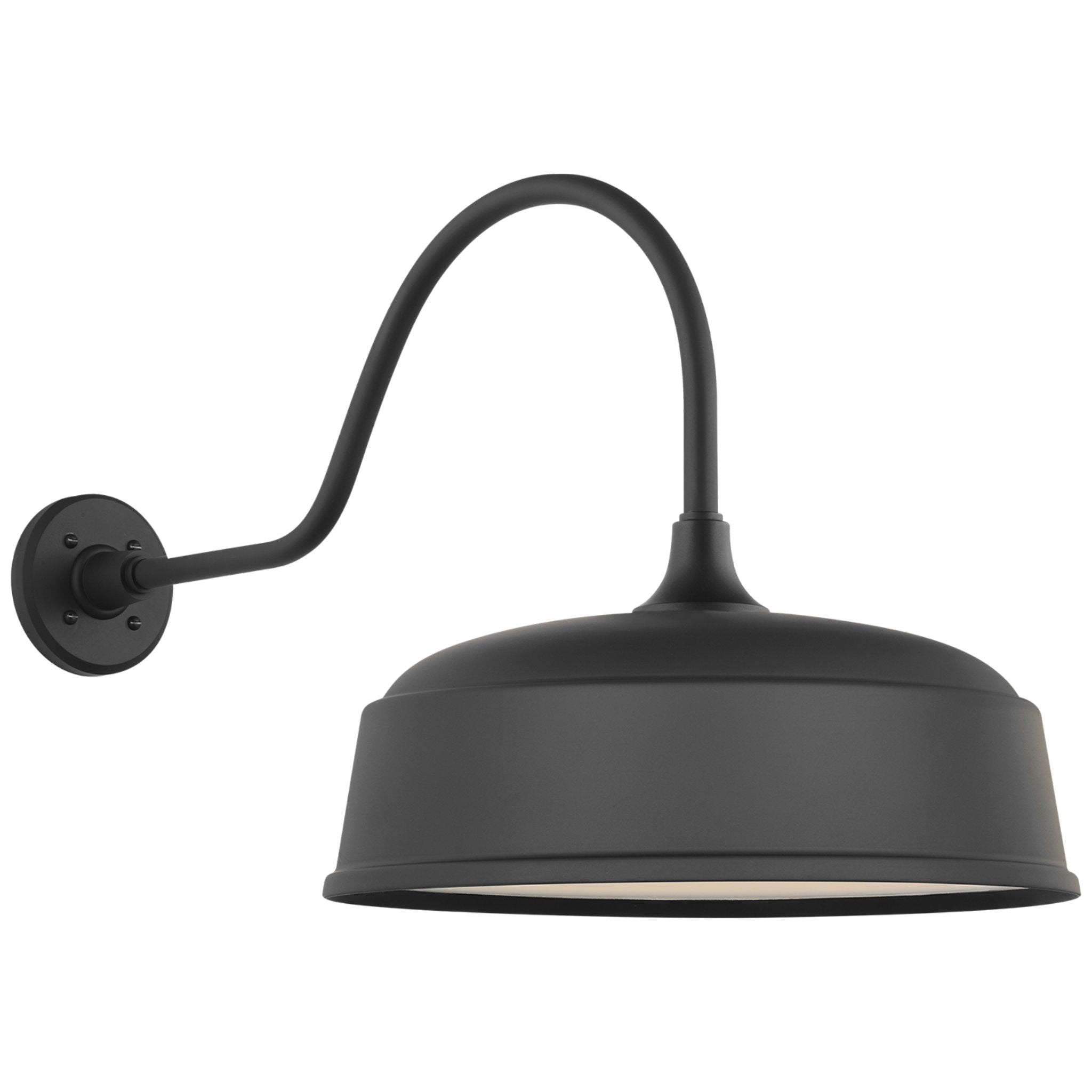 Thomas O'Brien Academy 23" Flynn Barn Light in Matte Black with 16" Rockhouse Shade Outdoor Lighting W16" x H16.5"