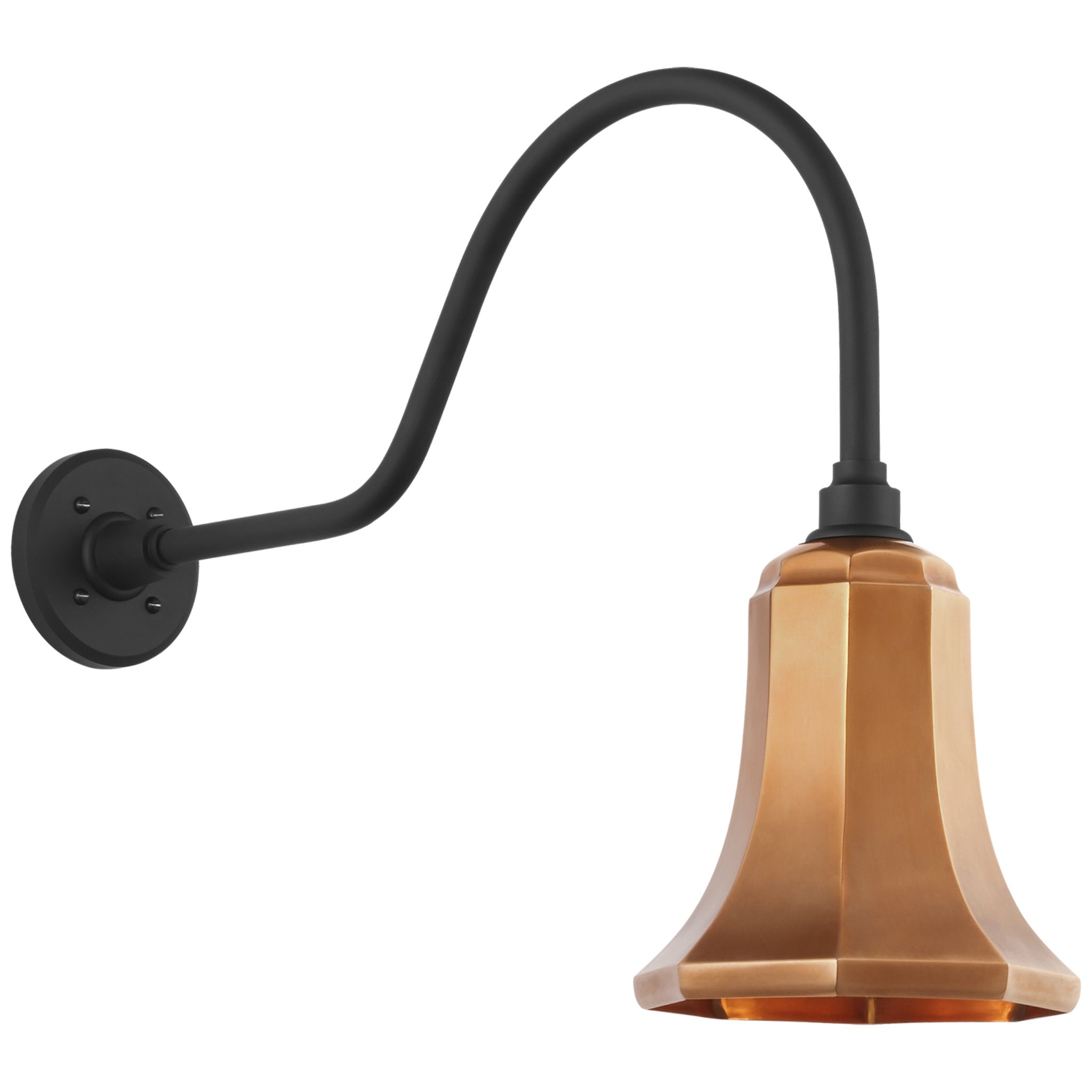 Thomas O'Brien Academy 23" Flynn Barn Light in Matte Black with 7.5" Soft Copper Savannah Shade Outdoor Lighting W7.5" x H18.5"