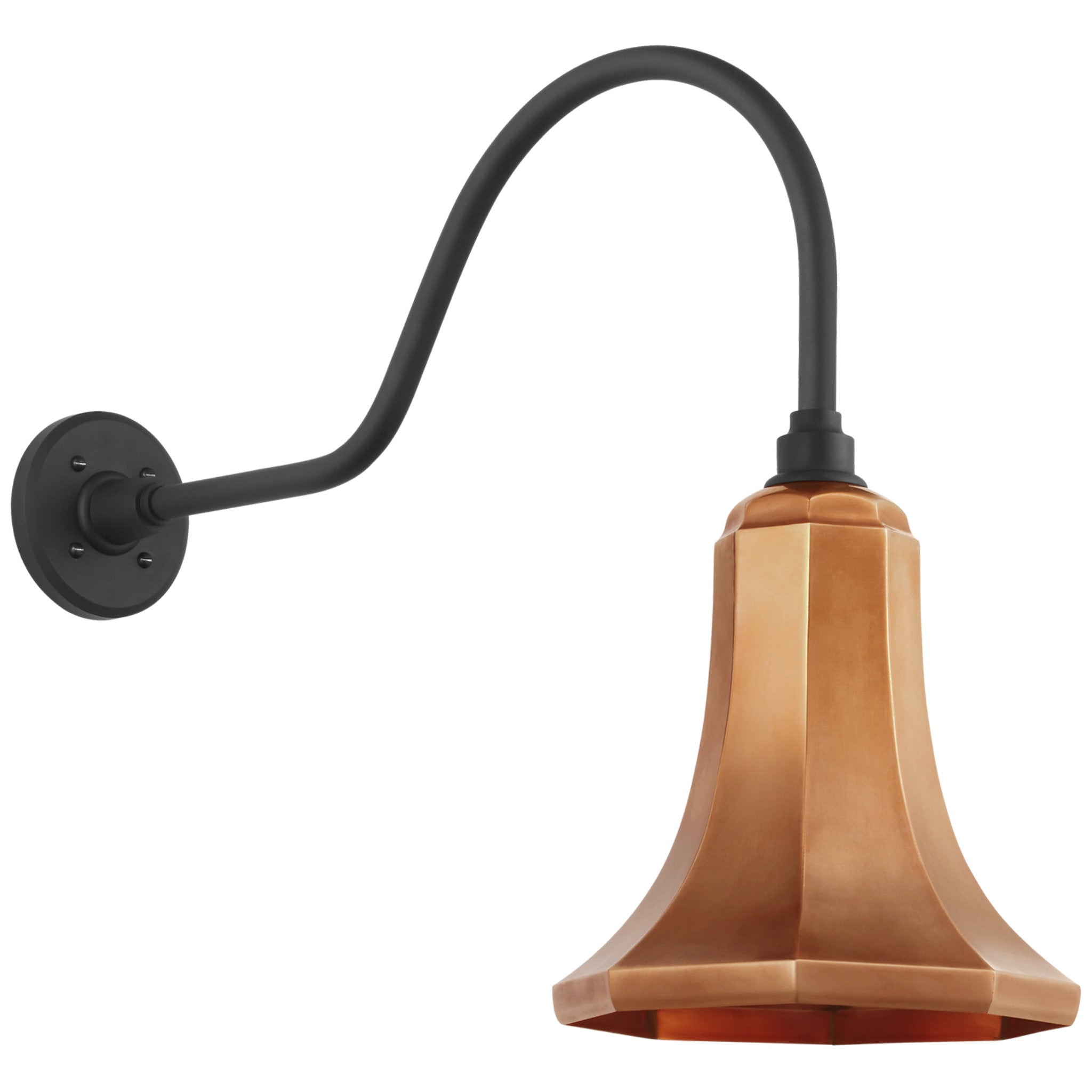 Thomas O'Brien Academy 23" Flynn Barn Light in Matte Black with 9.25" Soft Copper Savannah Shade Outdoor Lighting W9.25" x H20.25"