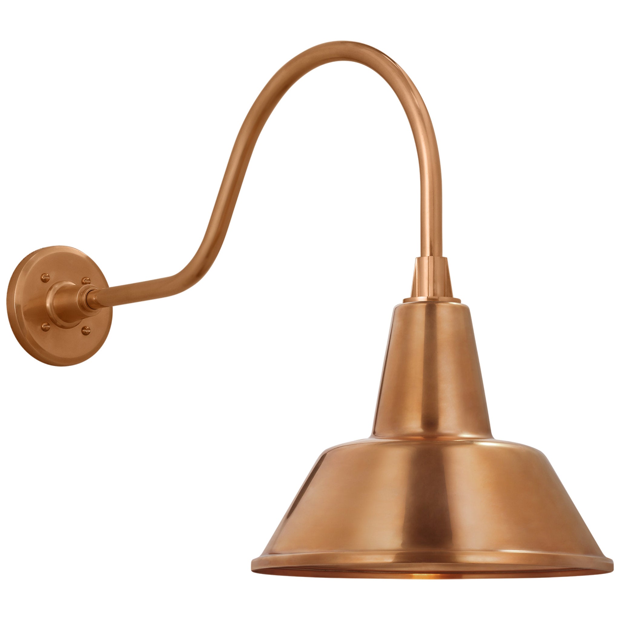 Thomas O'Brien Academy 23" Flynn Barn Light in Soft Copper with 12.5" Bowers Shade Outdoor Lighting W12.5" x H19"