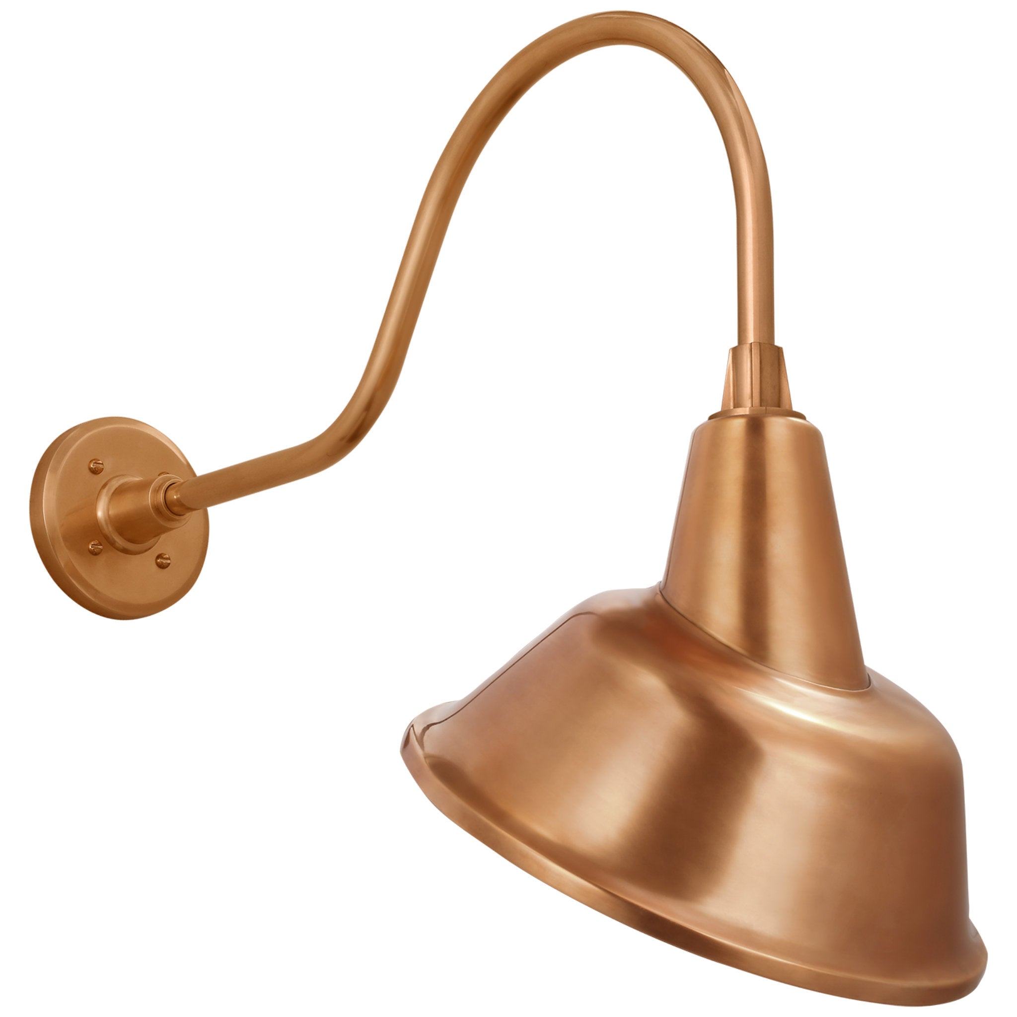 Thomas O'Brien Academy 23" Flynn Barn Light in Soft Copper with 12.5" Tilted Bowers Shade Outdoor Lighting W12.5" x H22"