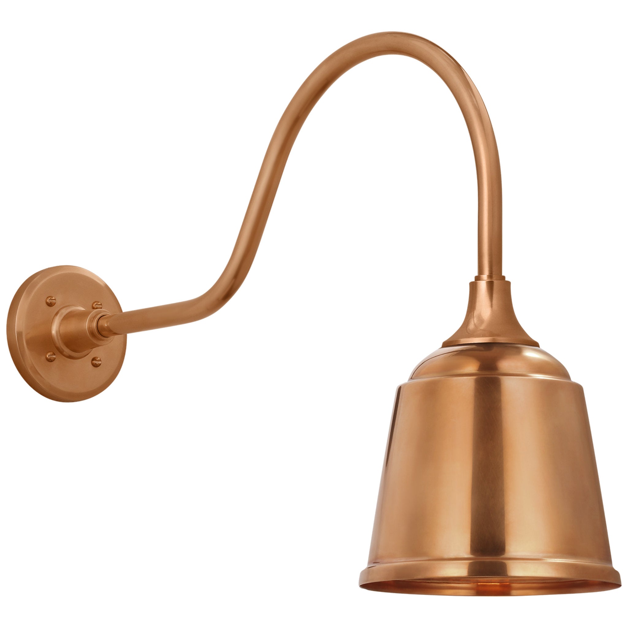 Thomas O'Brien Academy 23" Flynn Barn Light in Soft Copper with 8" Rockhouse Shade Outdoor Lighting W8" x H18"