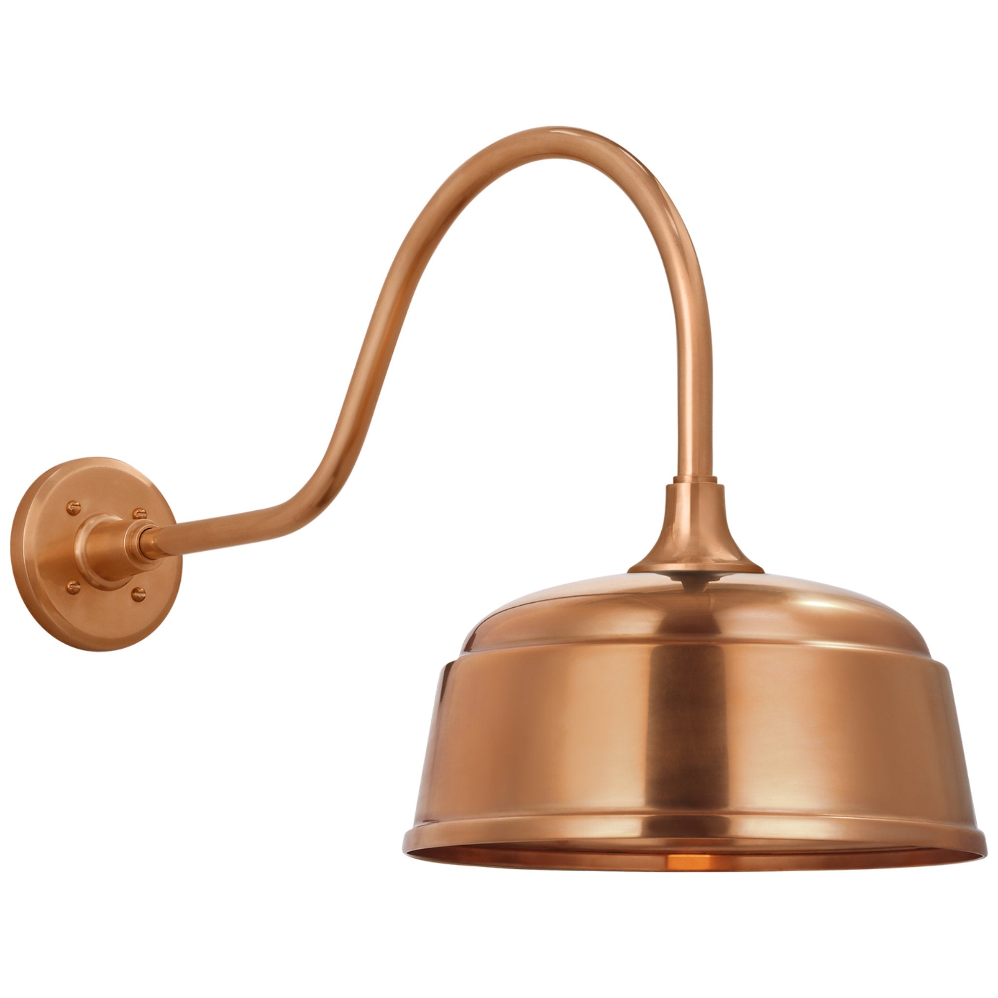 Thomas O'Brien Academy 23" Flynn Barn Light in Soft Copper with 12.5" Rockhouse Shade Outdoor Lighting W12.5" x H16.5"