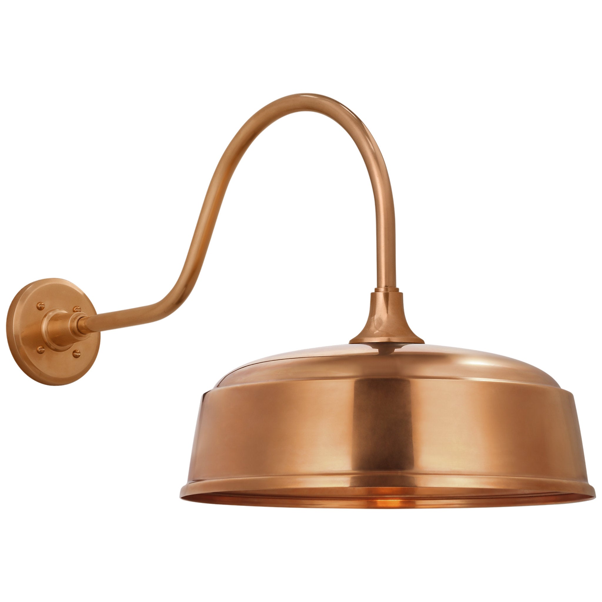 Thomas O'Brien Academy 23" Flynn Barn Light in Soft Copper with 16" Rockhouse Shade Outdoor Lighting W16" x H16.5"