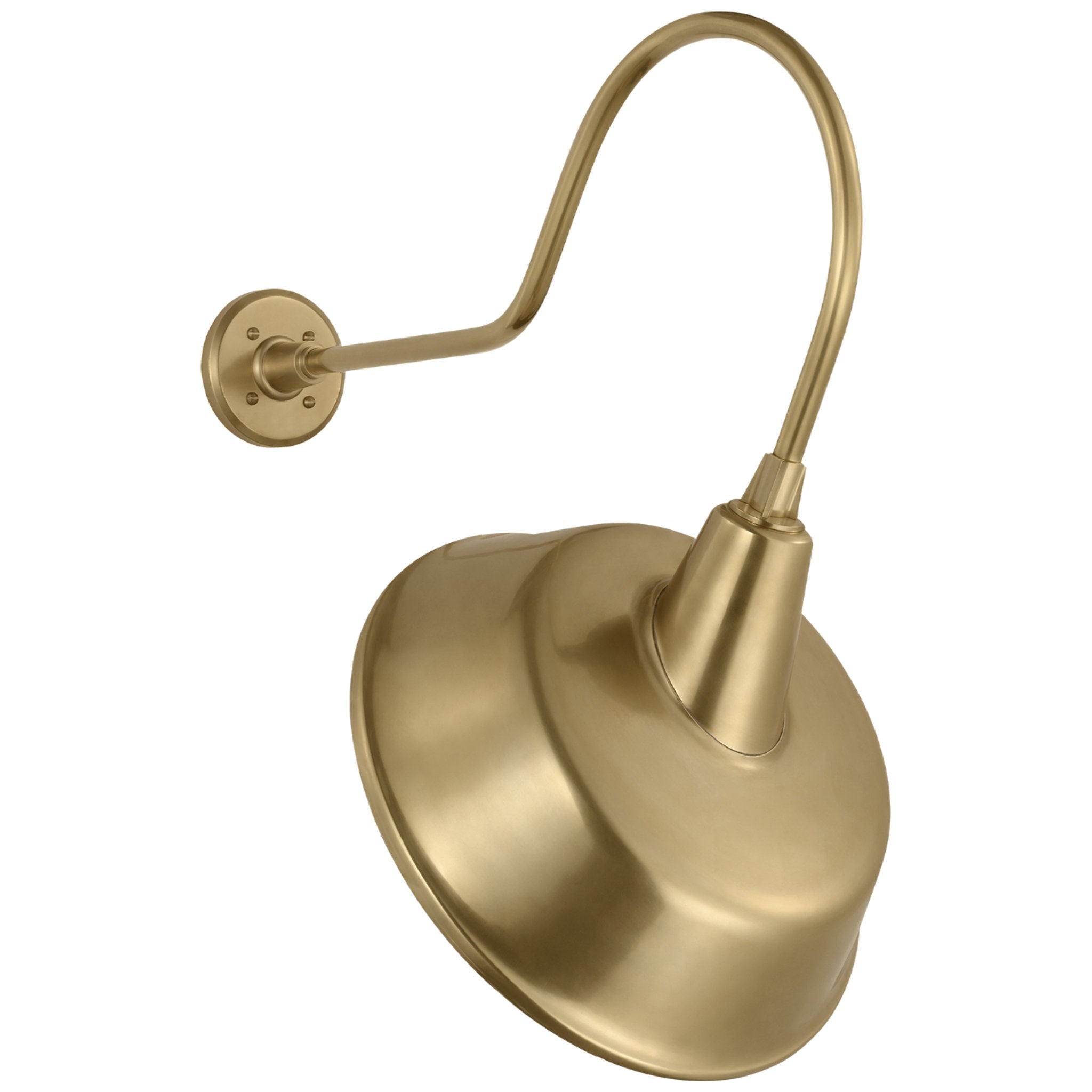 Thomas O'Brien Academy 26" Angled Flynn Barn Light in Hand-Rubbed Antique Brass with 16" Tilted Bowers Shade Outdoor Lighting W16" x H26.75"
