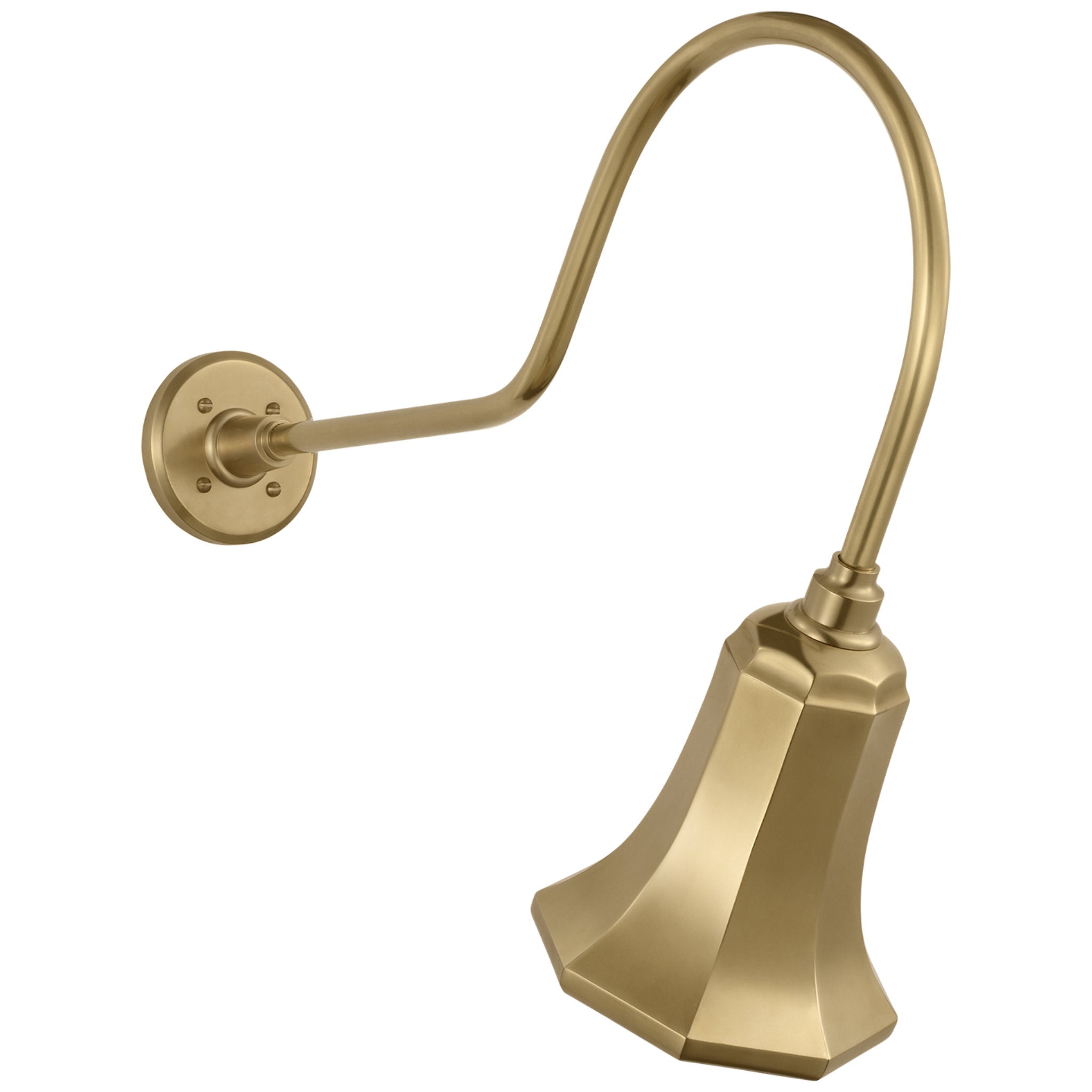 Thomas O'Brien Academy 26" Angled Flynn Barn Light in Hand-Rubbed Antique Brass with 7.5" Savannah Shade Outdoor Lighting W7.5" x H22.25"