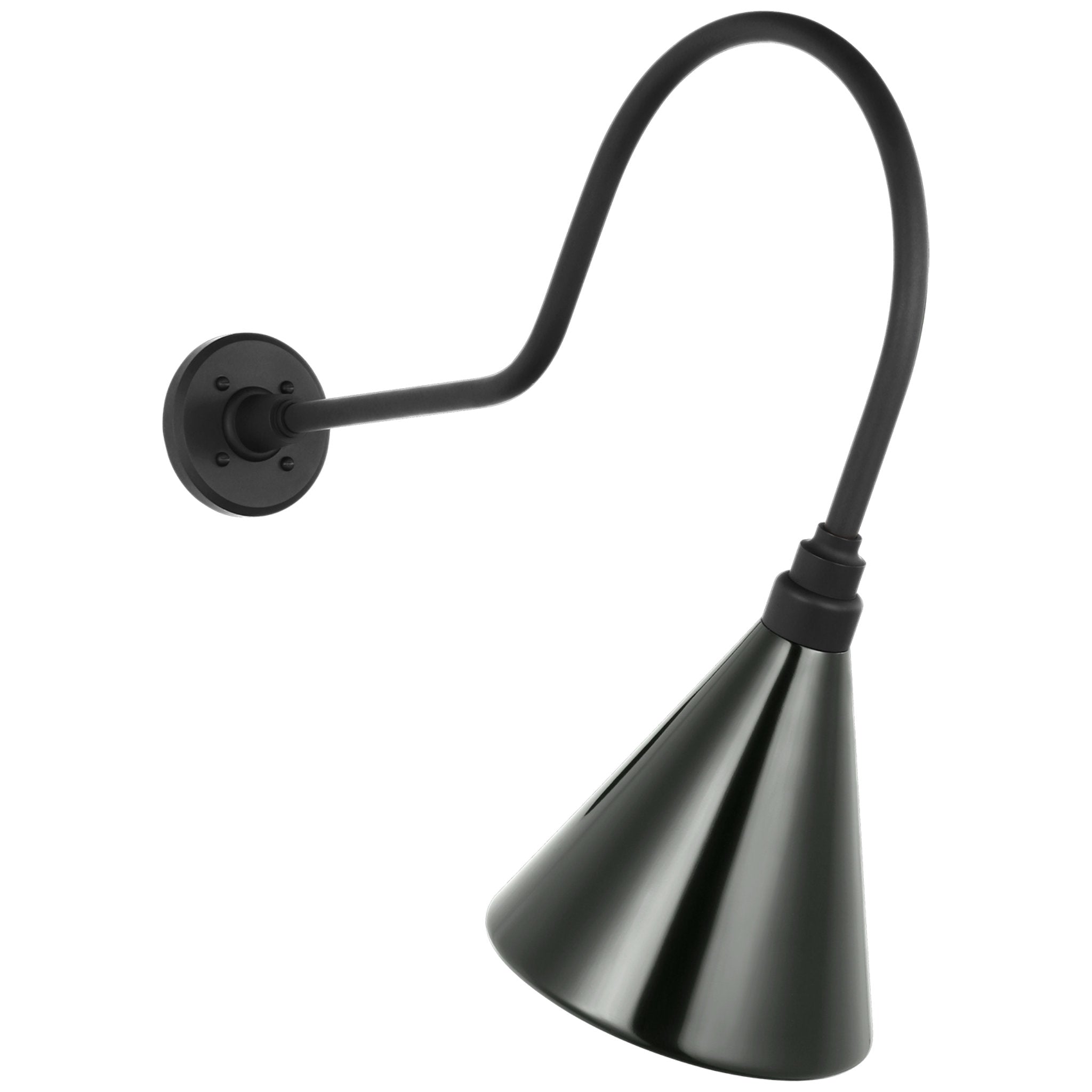 Thomas O'Brien Academy 26" Angled Flynn Barn Light in Matte Black with 9" Green Conical Savannah Shade Outdoor Lighting W9" x H23.25"