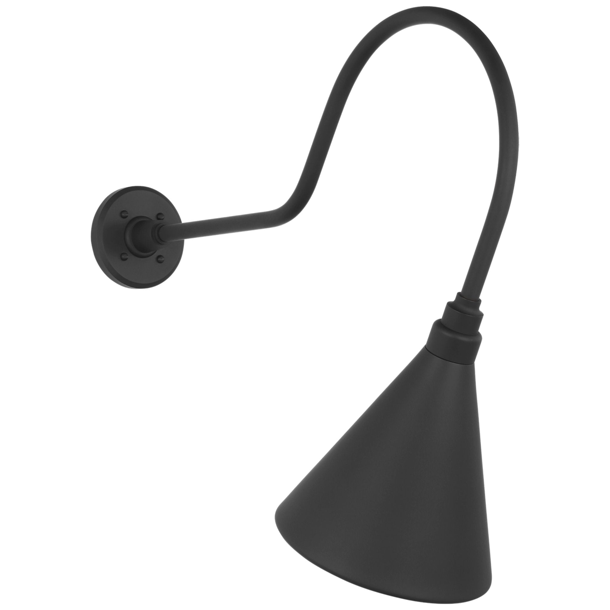 Thomas O'Brien Academy 26" Angled Flynn Barn Light in Matte Black with 9" Conical Savannah Shade Outdoor Lighting W9" x H23.25"