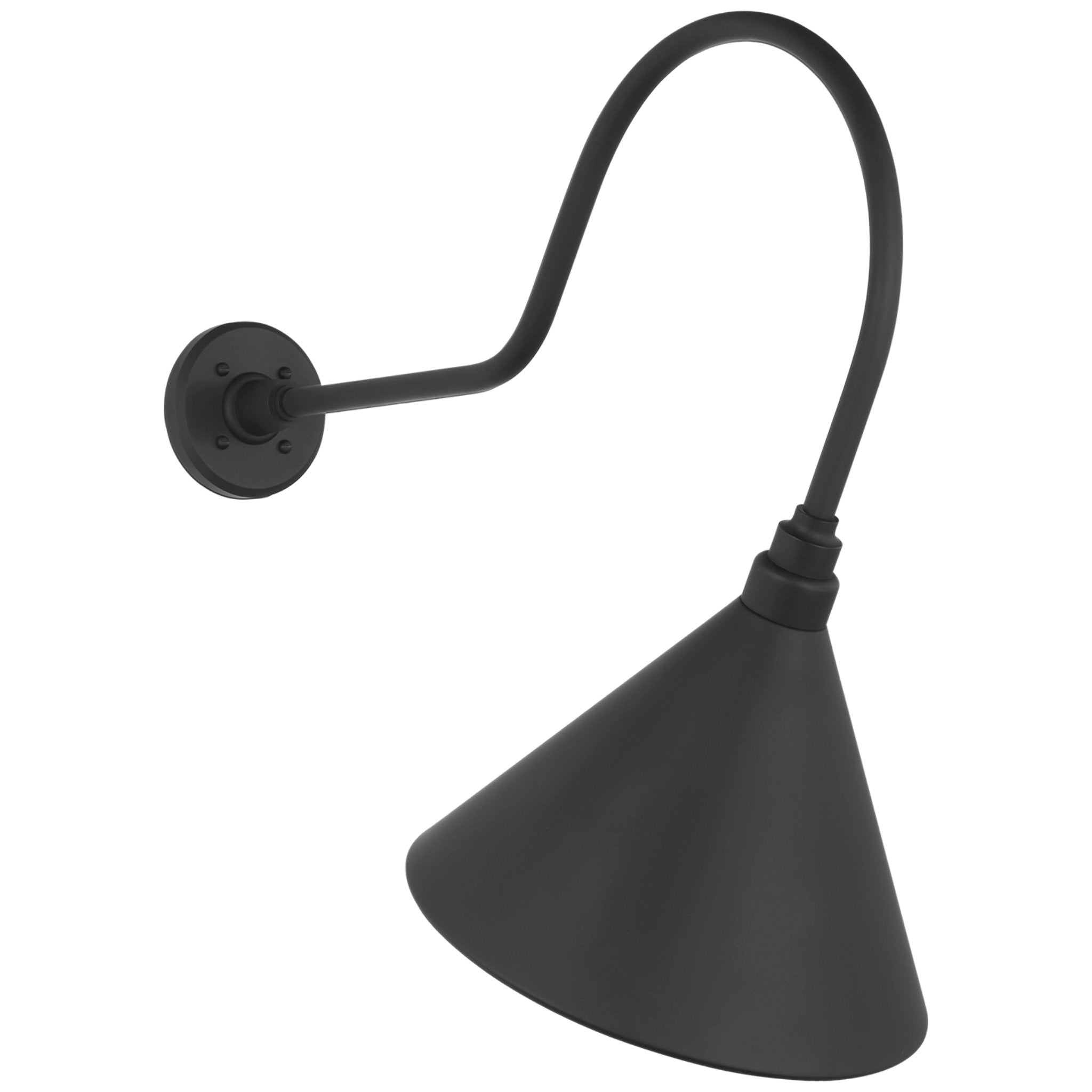Thomas O'Brien Academy 26" Angled Flynn Barn Light in Matte Black with 12.5" Conical Savannah Shade Outdoor Lighting W12.5" x H24.25"