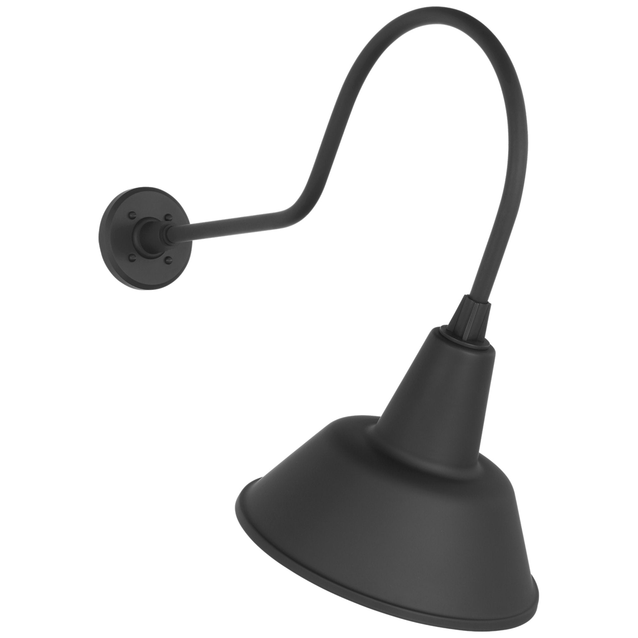 Thomas O'Brien Academy 26" Angled Flynn Barn Light in Matte Black with 12.5" Bowers Shade Outdoor Lighting W12.5" x H24"