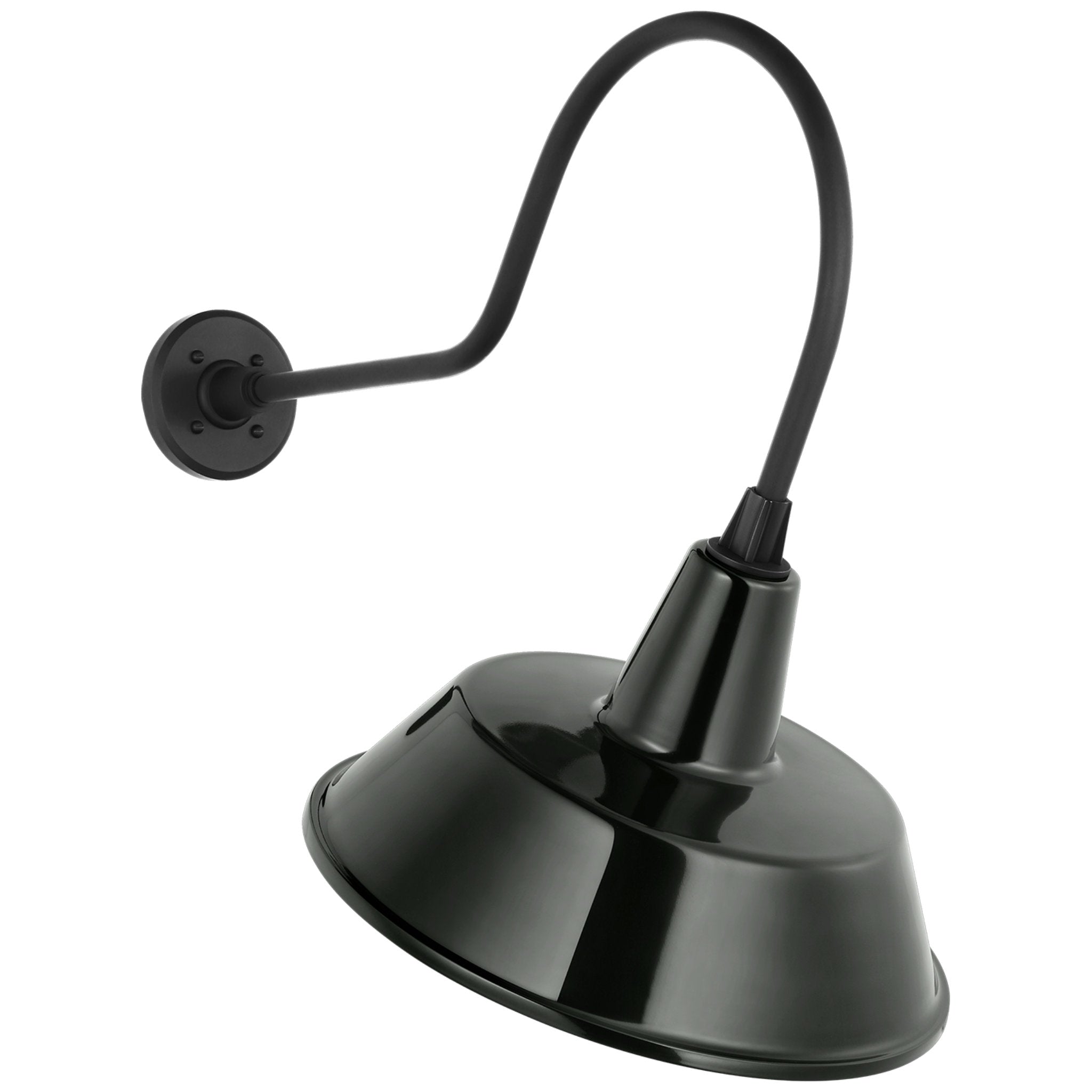 Thomas O'Brien Academy 26" Angled Flynn Barn Light in Matte Black with 16" Green Bowers Shade Outdoor Lighting W16" x H25"