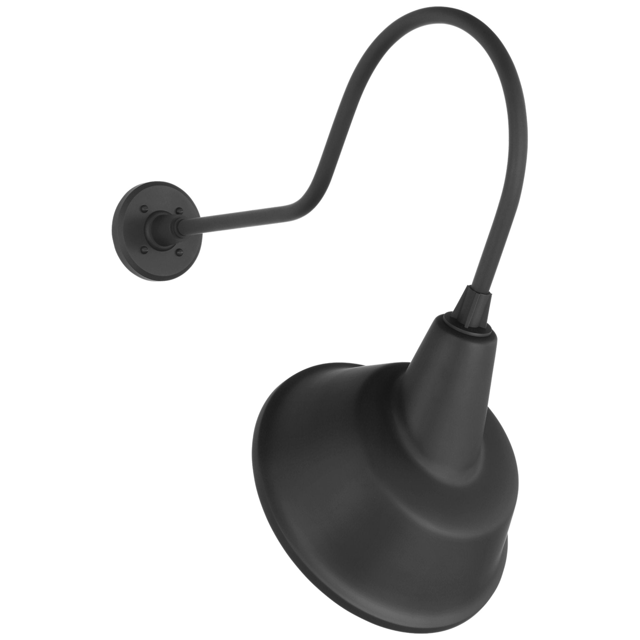Thomas O'Brien Academy 26" Angled Flynn Barn Light in Matte Black with 12.5" Tilted Bowers Shade Outdoor Lighting W12.5" x H25.25"