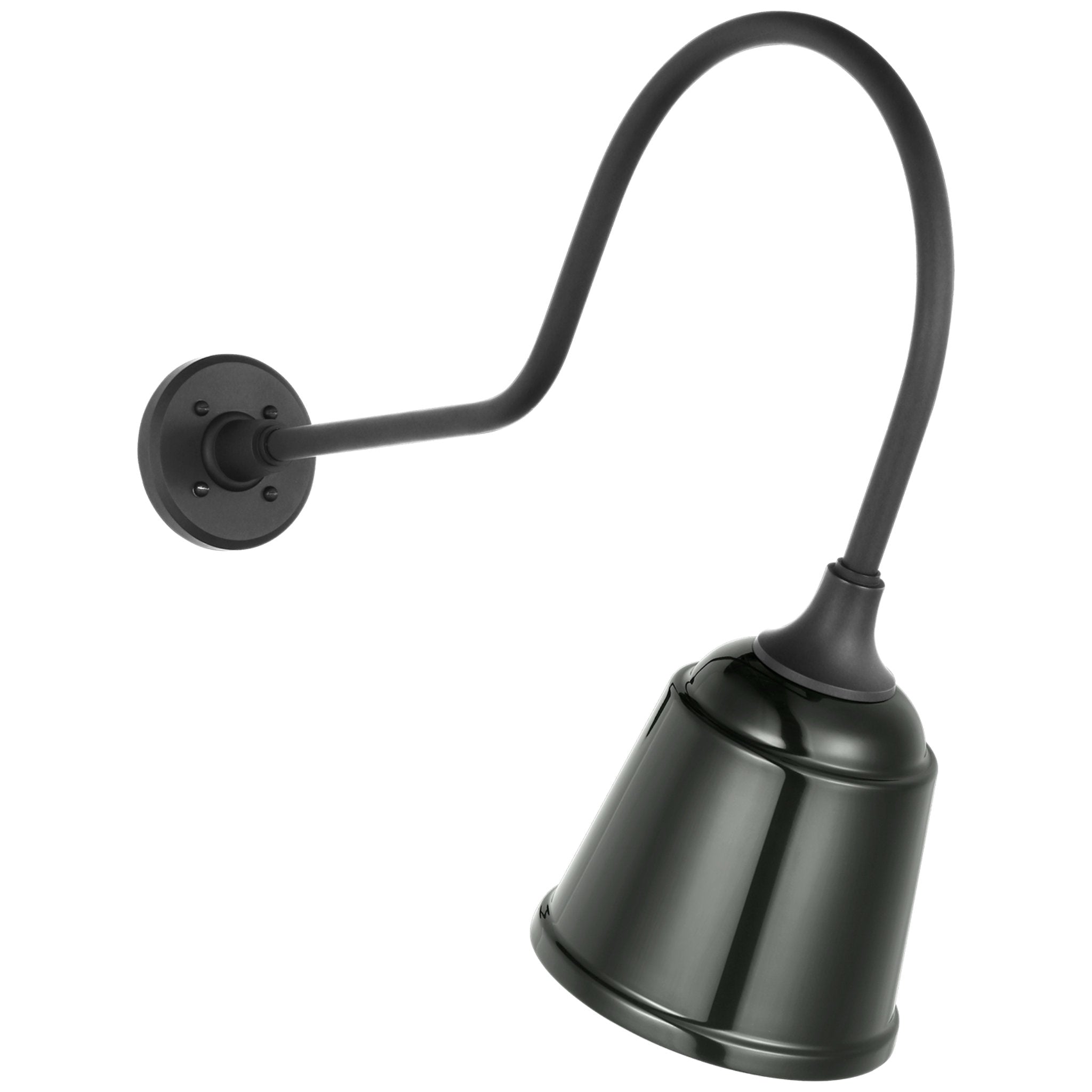 Thomas O'Brien Academy 26" Angled Flynn Barn Light in Matte Black with 8" Green Rockhouse Shade Outdoor Lighting W8" x H22"