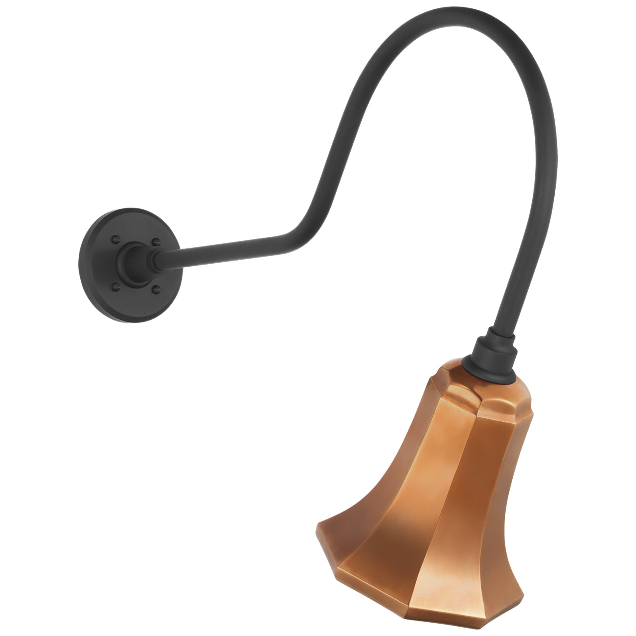 Thomas O'Brien Academy 26" Angled Flynn Barn Light in Matte Black with 7.5" Soft Copper Savannah Shade Outdoor Lighting W7.5" x H22.25"