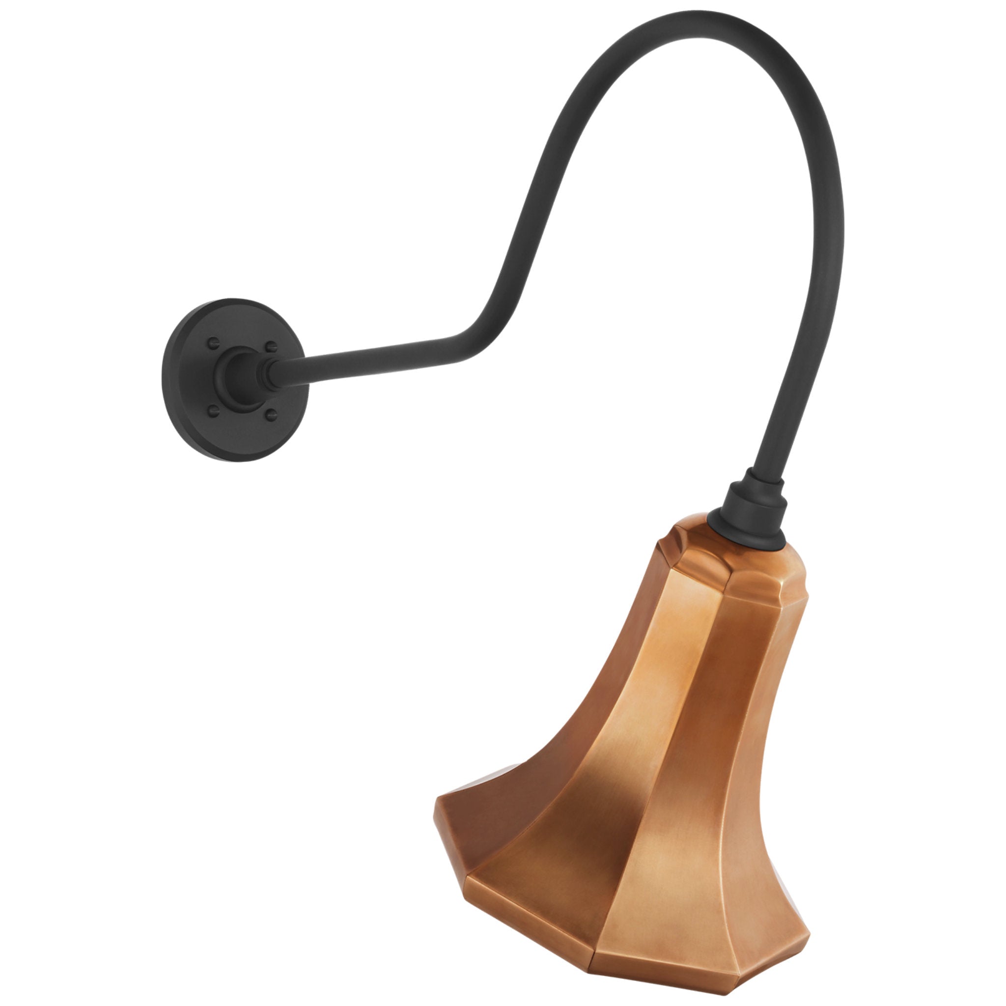 Thomas O'Brien Academy 26" Angled Flynn Barn Light in Matte Black with 9.25" Soft Copper Savannah Shade Outdoor Lighting W9.25" x H24.25"