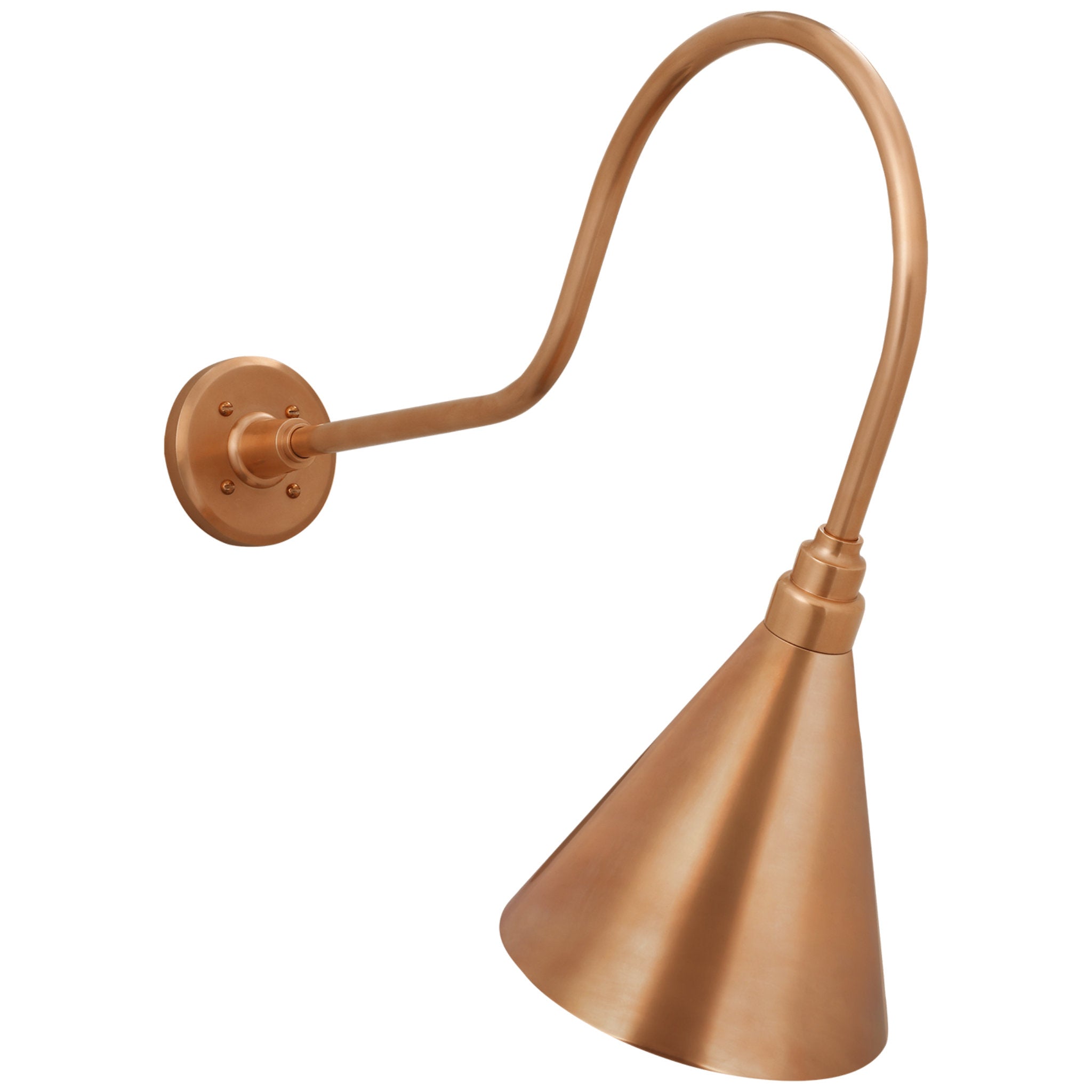 Thomas O'Brien Academy 26" Angled Flynn Barn Light in Soft Copper with 9" Conical Savannah Shade Outdoor Lighting W9" x H23.25"
