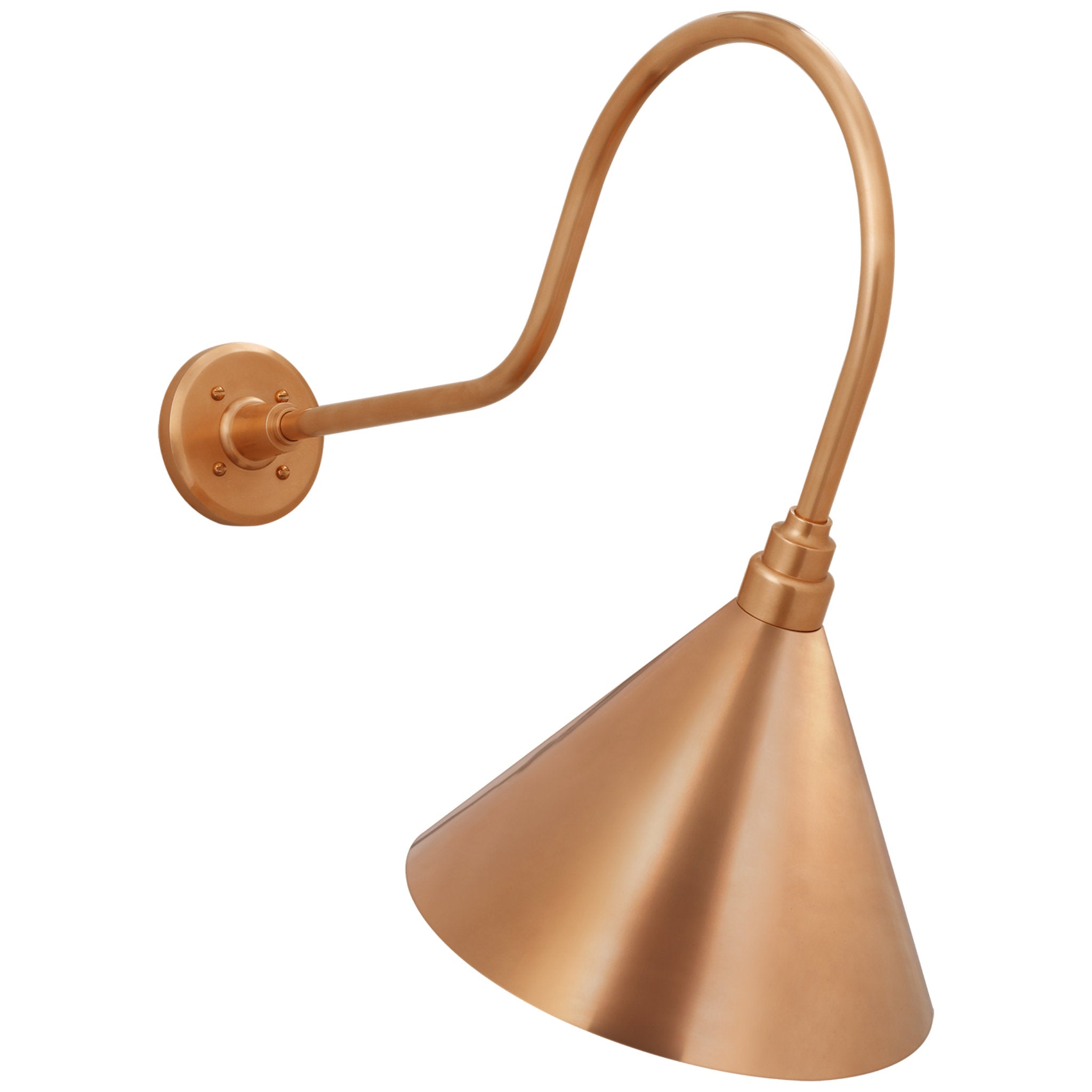 Thomas O'Brien Academy 26" Angled Flynn Barn Light in Soft Copper with 12.5" Conical Savannah Shade Outdoor Lighting W12.5" x H24.25"