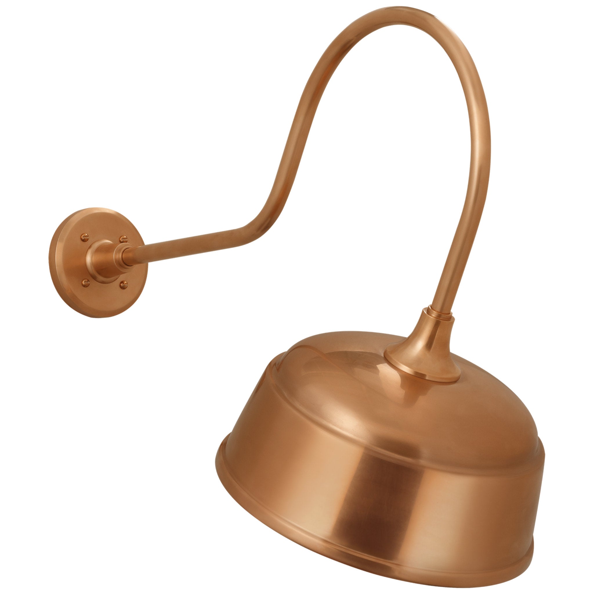 Thomas O'Brien Academy 26" Angled Flynn Barn Light in Soft Copper with 12.5" Rockhouse Shade Outdoor Lighting W12.5" x H22"