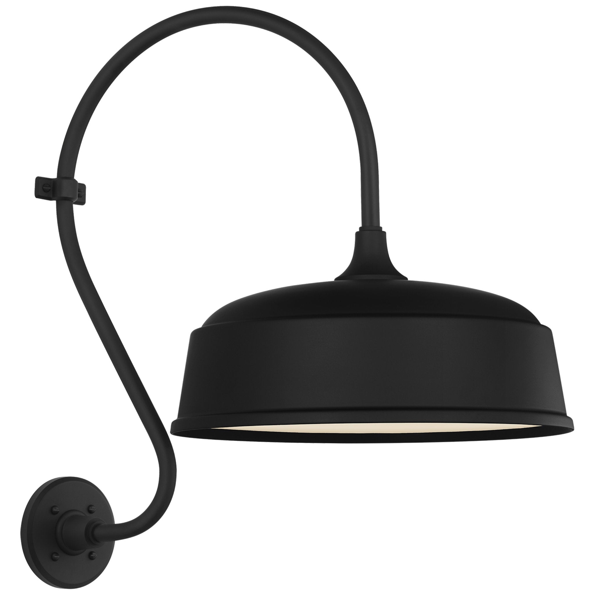 Thomas O'Brien Academy 15" Larrabee Barn Light in Matte Black with 16" Rockhouse Shade Outdoor Lighting W16" x H24"