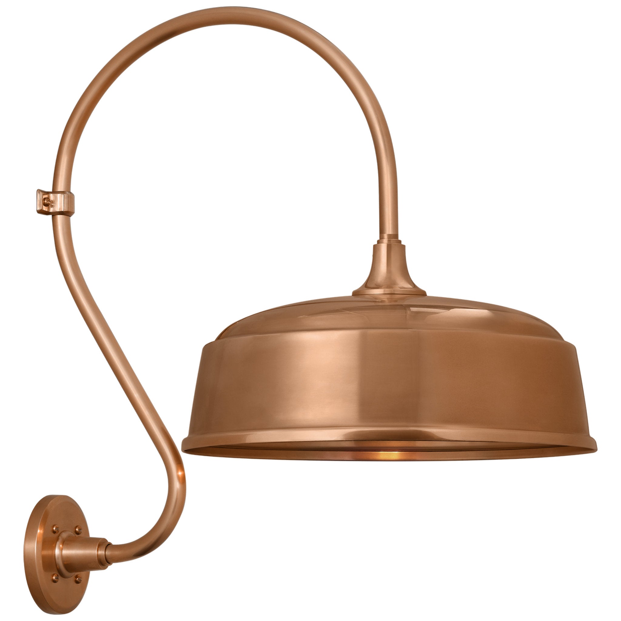 Thomas O'Brien Academy 15" Larrabee Barn Light in Soft Copper with 16" Rockhouse Shade Outdoor Lighting W16" x H24"