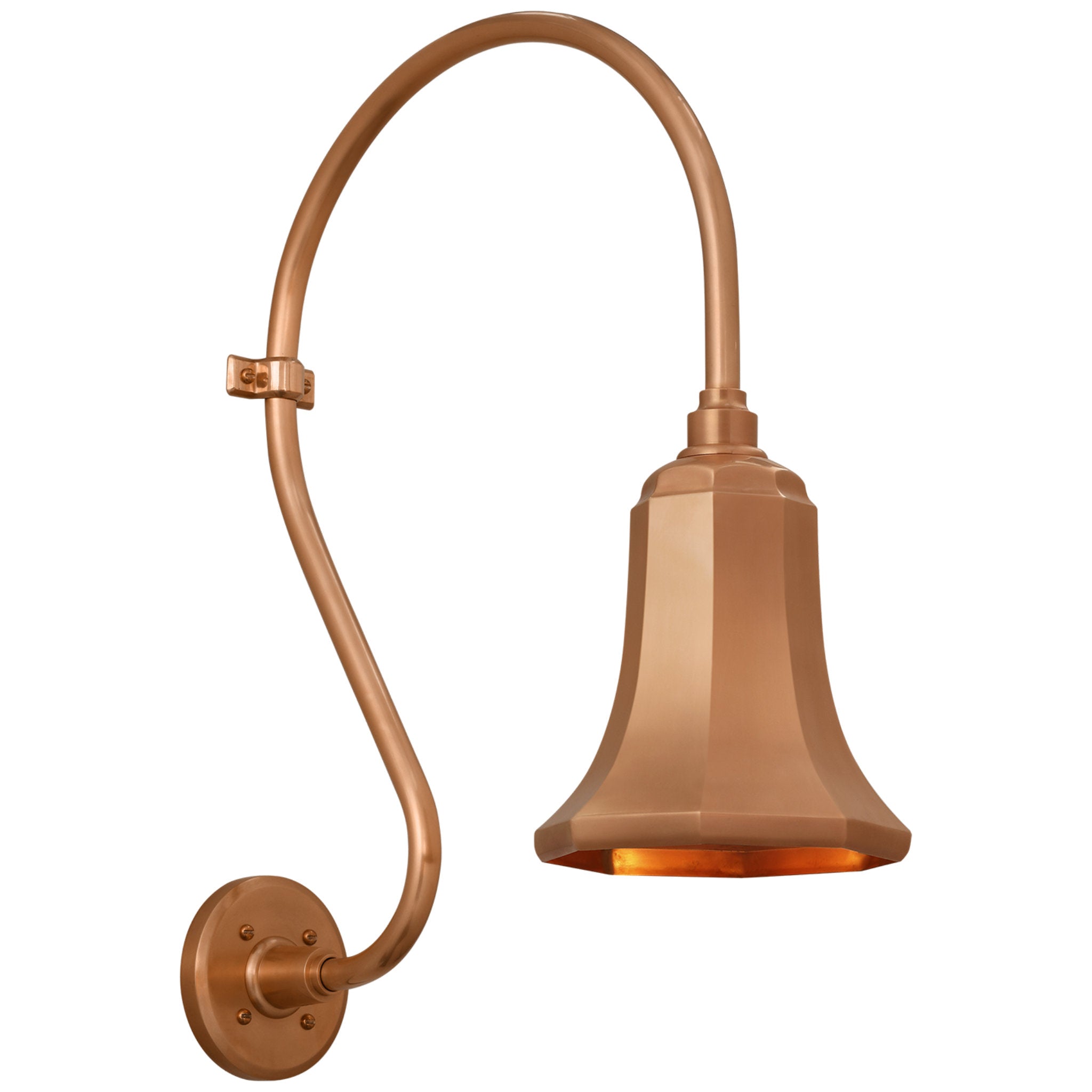 Thomas O'Brien Academy 15" Larrabee Barn Light in Soft Copper with 7.5" Savannah Shade Outdoor Lighting W7.5" x H24"