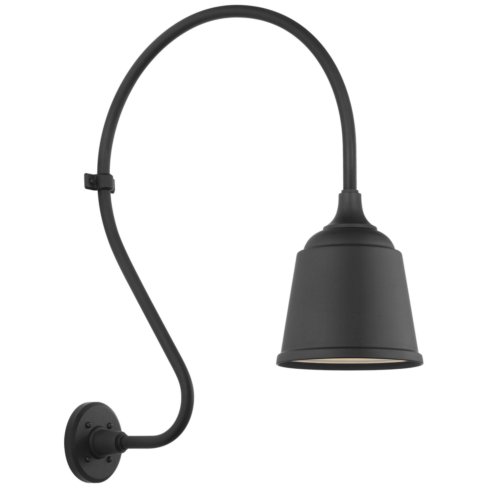 Thomas O'Brien Academy 18" Larrabee Barn Light in Matte Black with 8" Rockhouse Shade Outdoor Lighting W8" x H27"