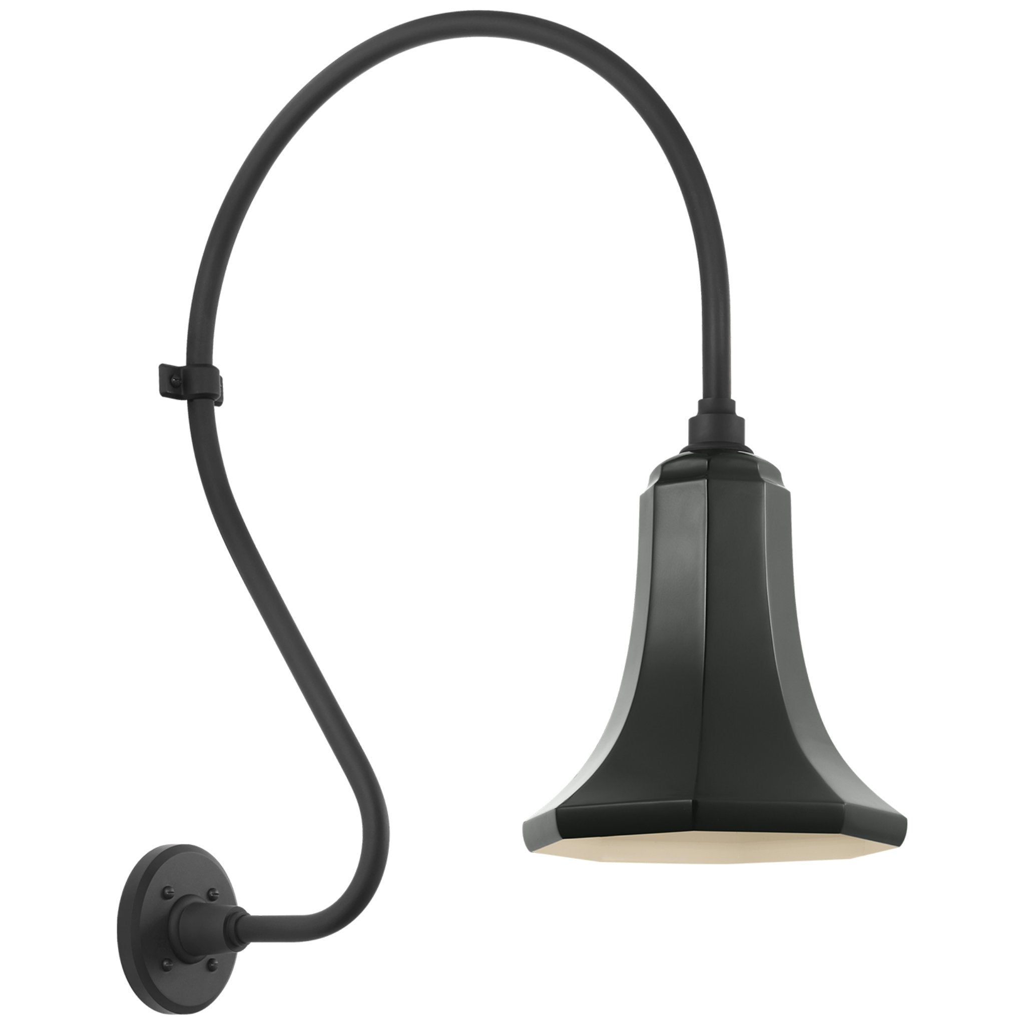 Thomas O'Brien Academy 18" Larrabee Barn Light in Matte Black with 9.25" Green Savannah Shade Outdoor Lighting W9.25" x H27"