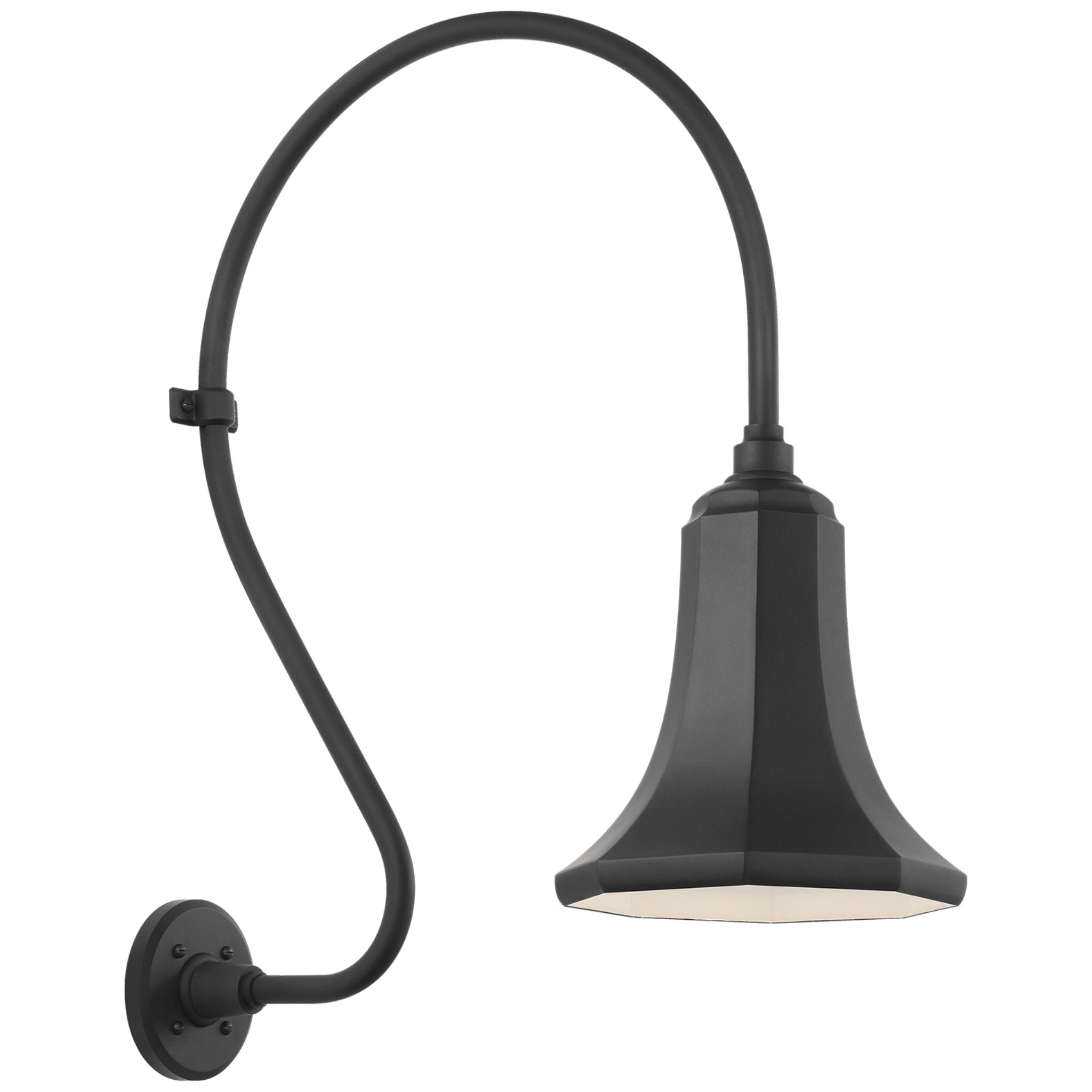 Thomas O'Brien Academy 18" Larrabee Barn Light in Matte Black with 9.25" Savannah Shade Outdoor Lighting W9.25" x H27"