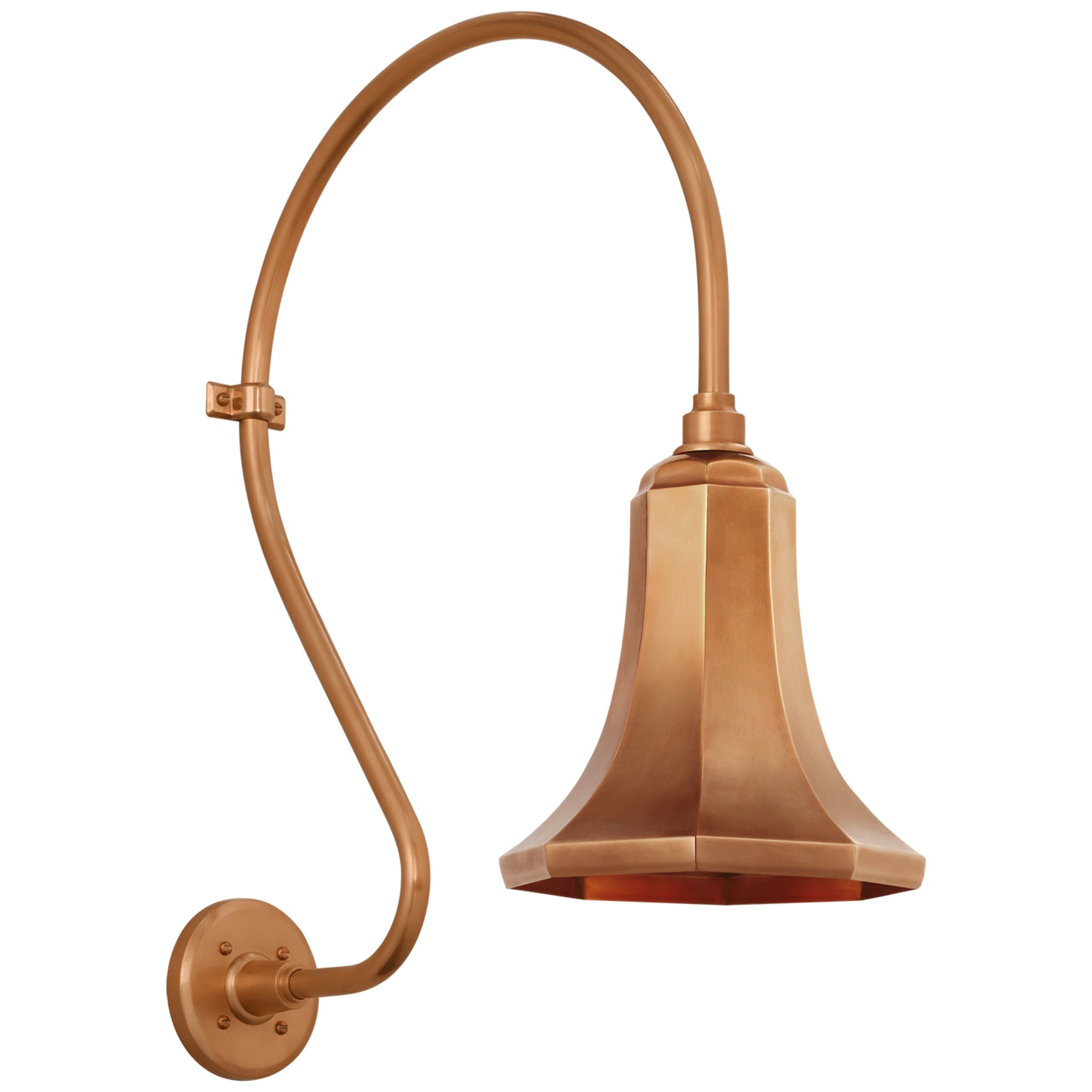 Thomas O'Brien Academy 18" Larrabee Barn Light in Soft Copper with 9.25" Savannah Shade Outdoor Lighting W9.25" x H27"
