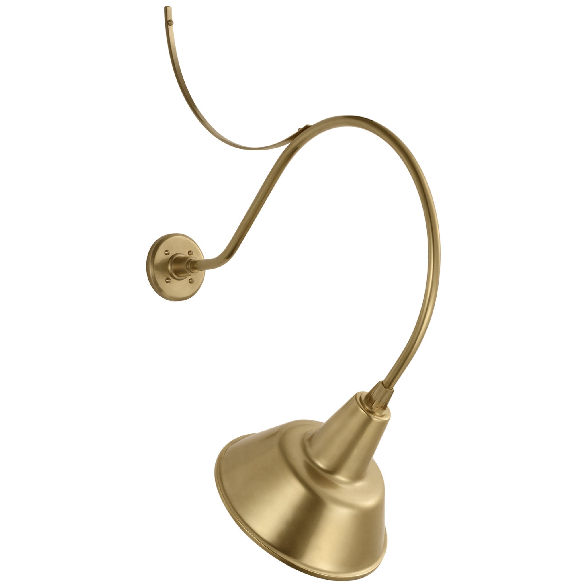 Thomas O'Brien Academy 26.5" Anchored Larrabee Barn Light in Hand-Rubbed Antique Brass with 12.5" Bowers Shade Outdoor Lighting W12.5" x H38.25"