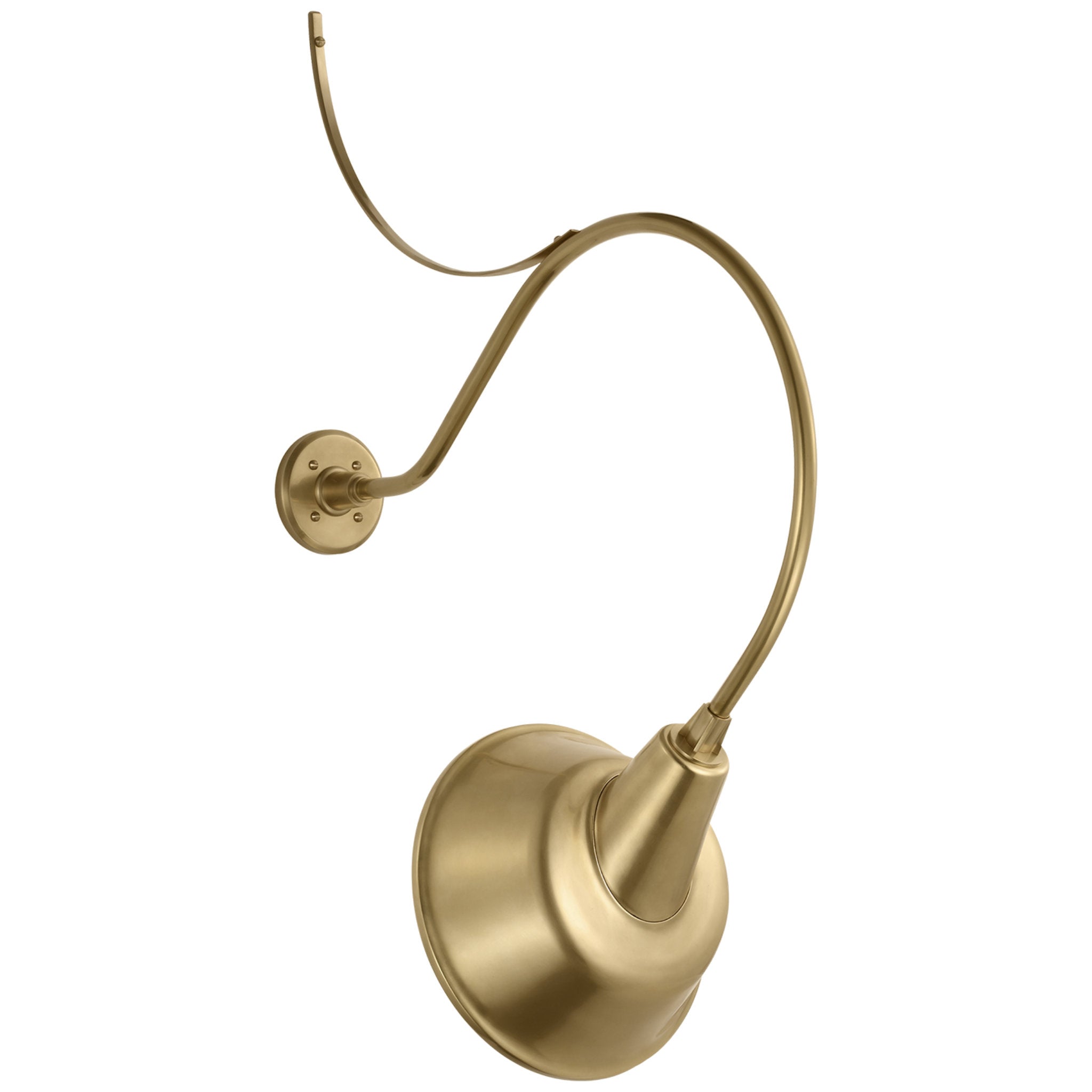 Thomas O'Brien Academy 26.5" Anchored Larrabee Barn Light in Hand-Rubbed Antique Brass with 12.5" Tilted Bowers Shade Outdoor Lighting W12.5" x H38.25"