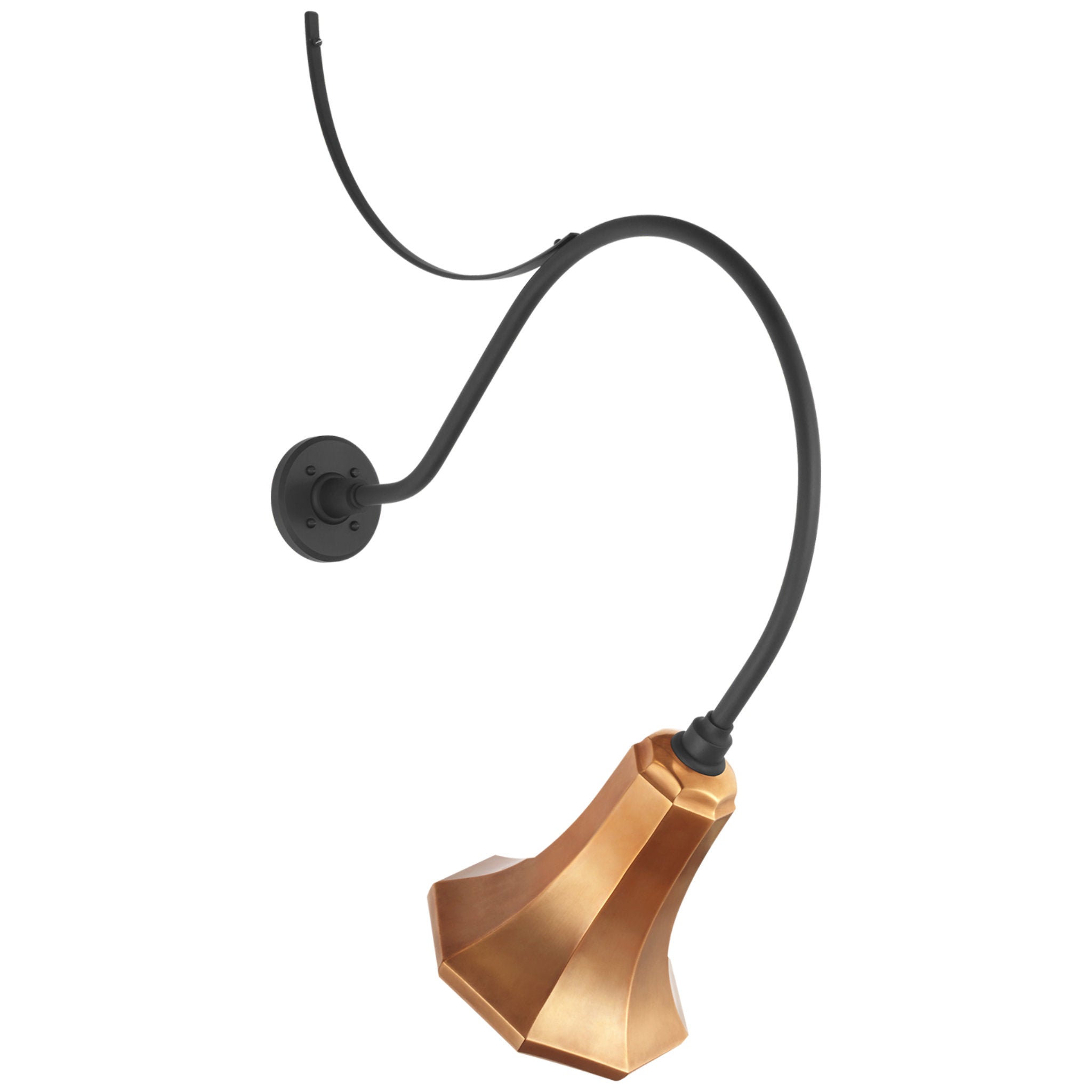 Thomas O'Brien Academy 26.5" Anchored Larrabee Barn Light in Matte Black with 9.25" Soft Copper Savannah Shade Outdoor Lighting W9.25" x H37.75"