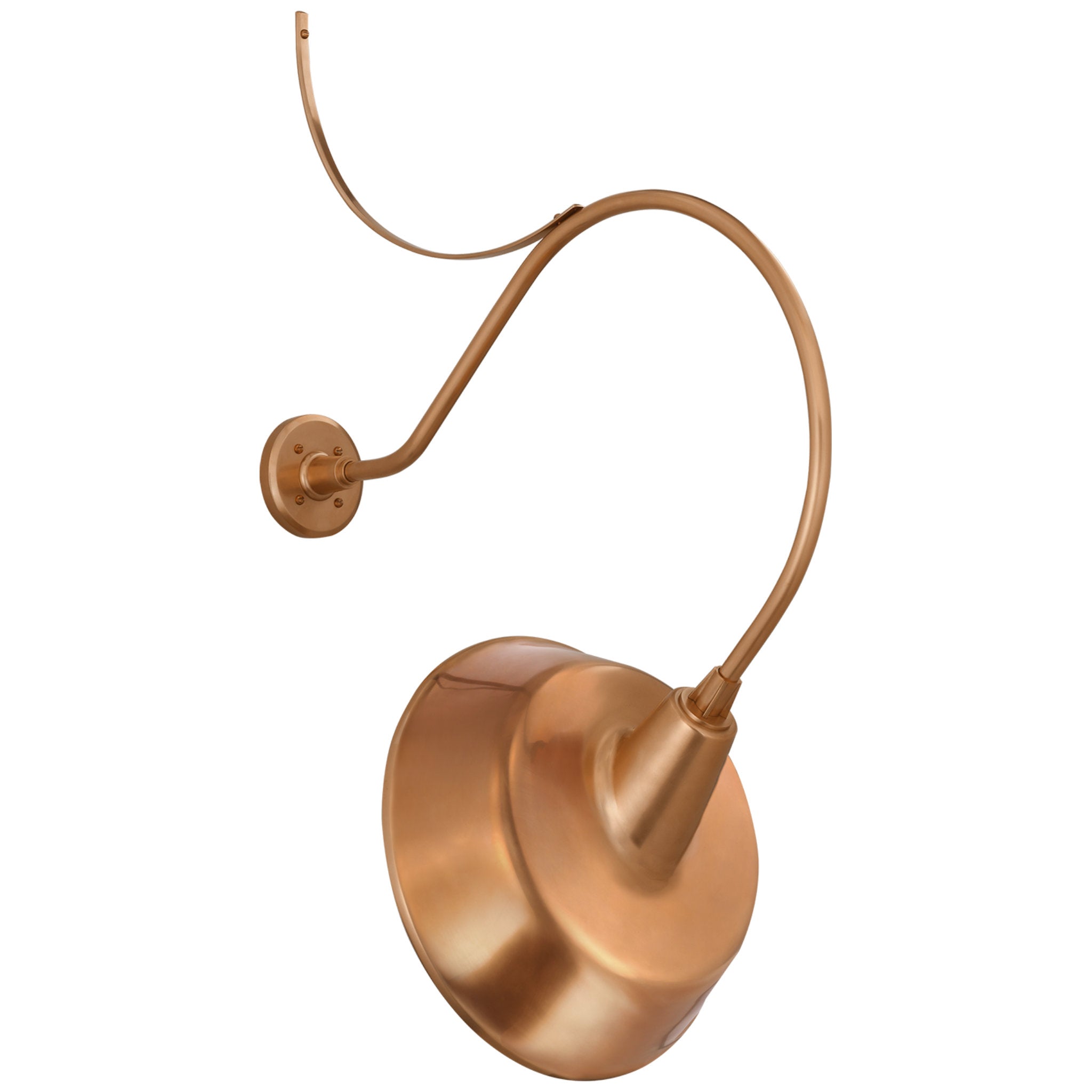 Thomas O'Brien Academy 26.5" Anchored Larrabee Barn Light in Soft Copper with 16" Tilted Bowers Shade Outdoor Lighting W16" x H40"