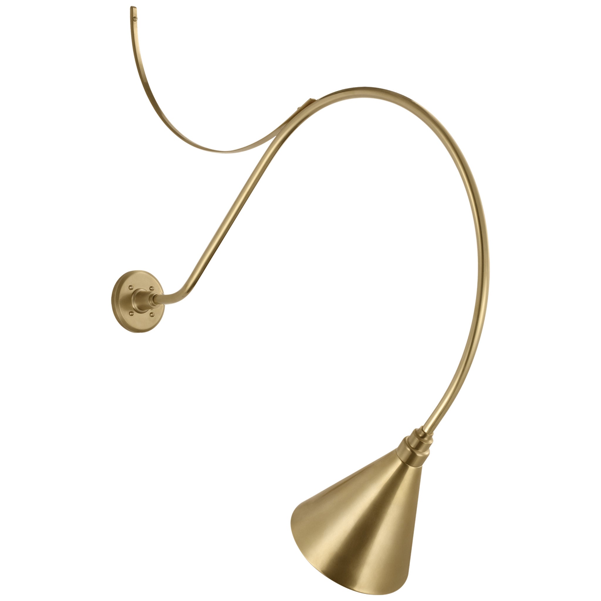 Thomas O'Brien Academy 36" Anchored Larrabee Barn Light in Hand-Rubbed Antique Brass with 9" Conical Savannah Shade Outdoor Lighting W9" x H43.5"