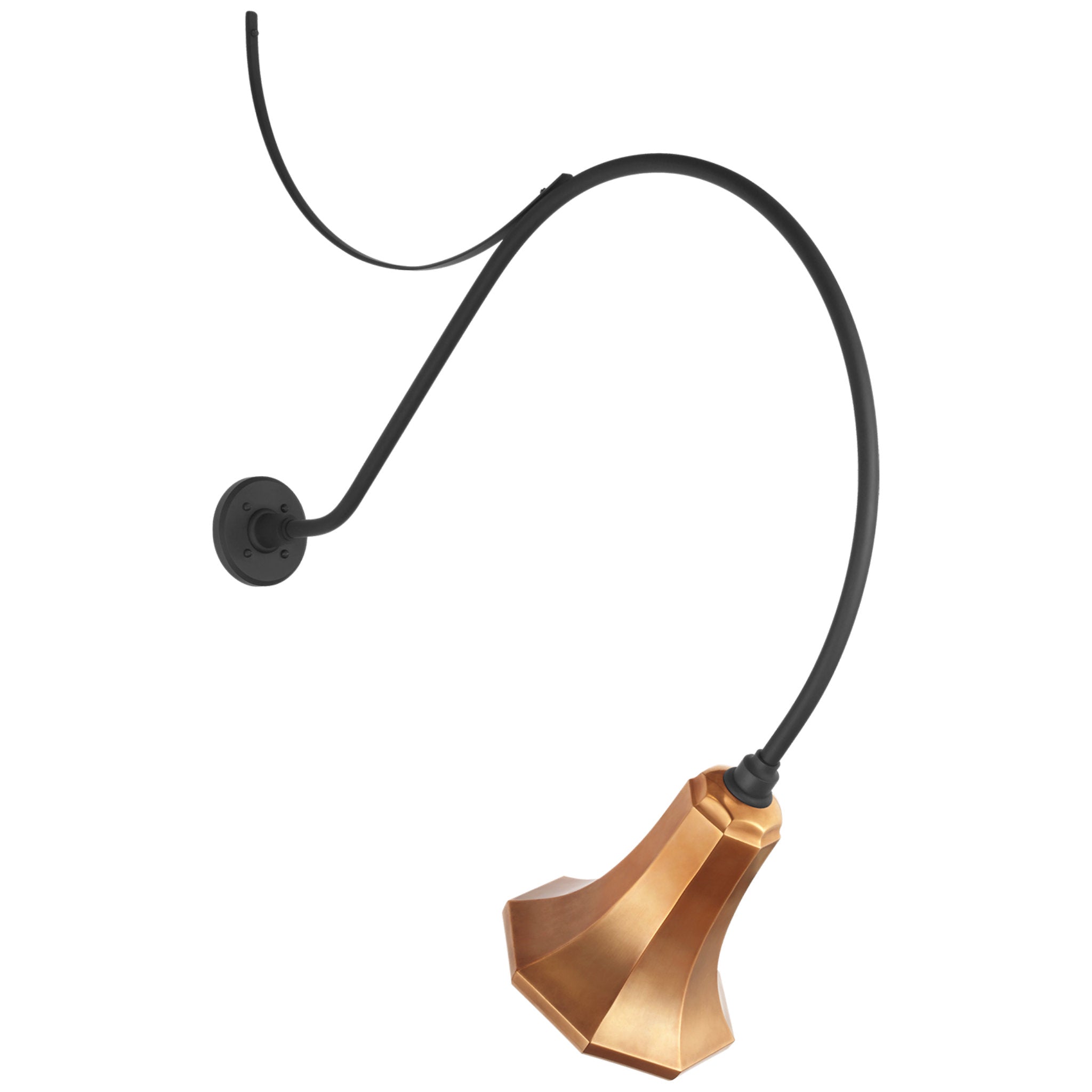 Thomas O'Brien Academy 36" Anchored Larrabee Barn Light in Matte Black with 9.25" Soft Copper Savannah Shade Outdoor Lighting W9.25" x H44.25"