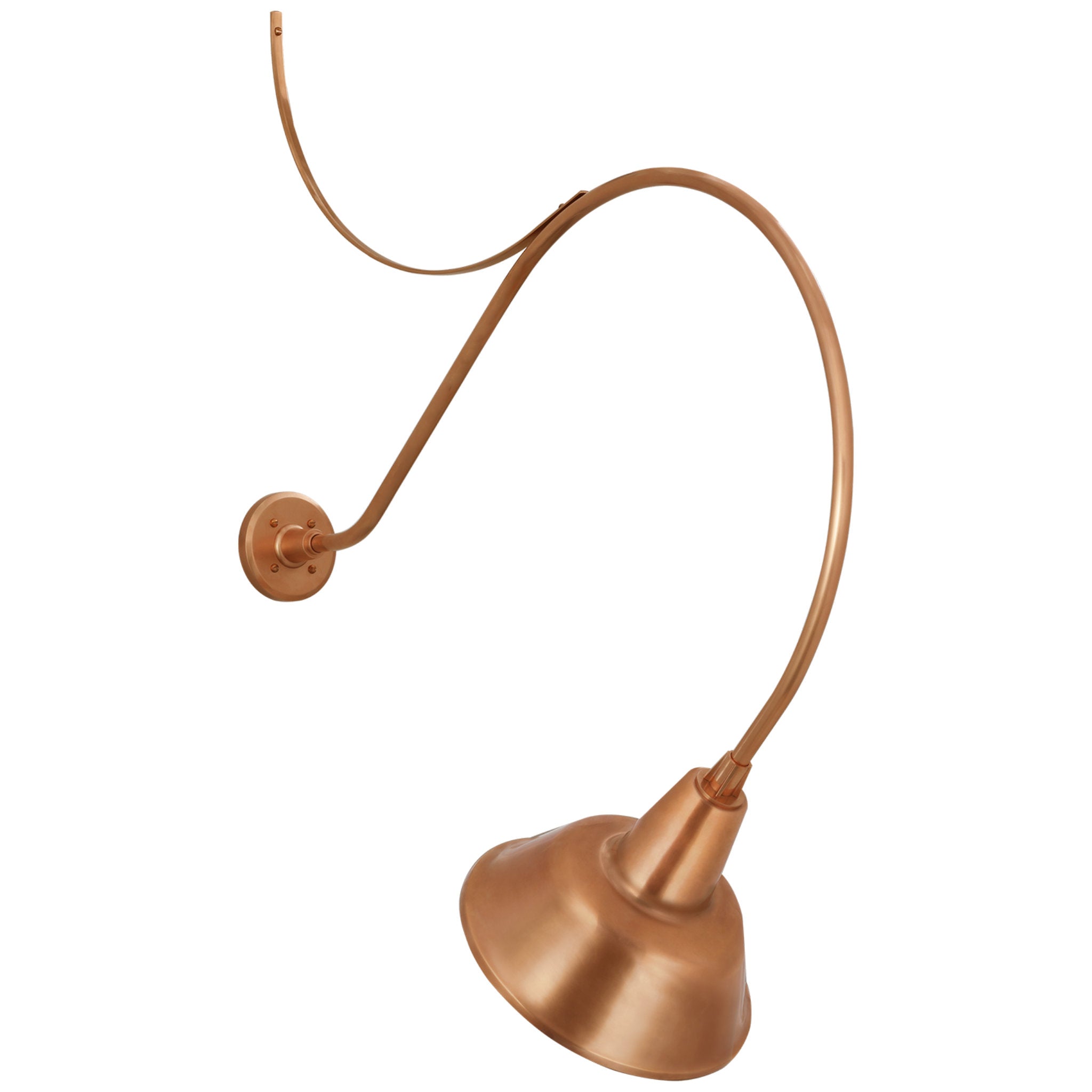 Thomas O'Brien Academy 36" Anchored Larrabee Barn Light in Soft Copper with 12.5" Bowers Shade Outdoor Lighting W12.5" x H44.75"