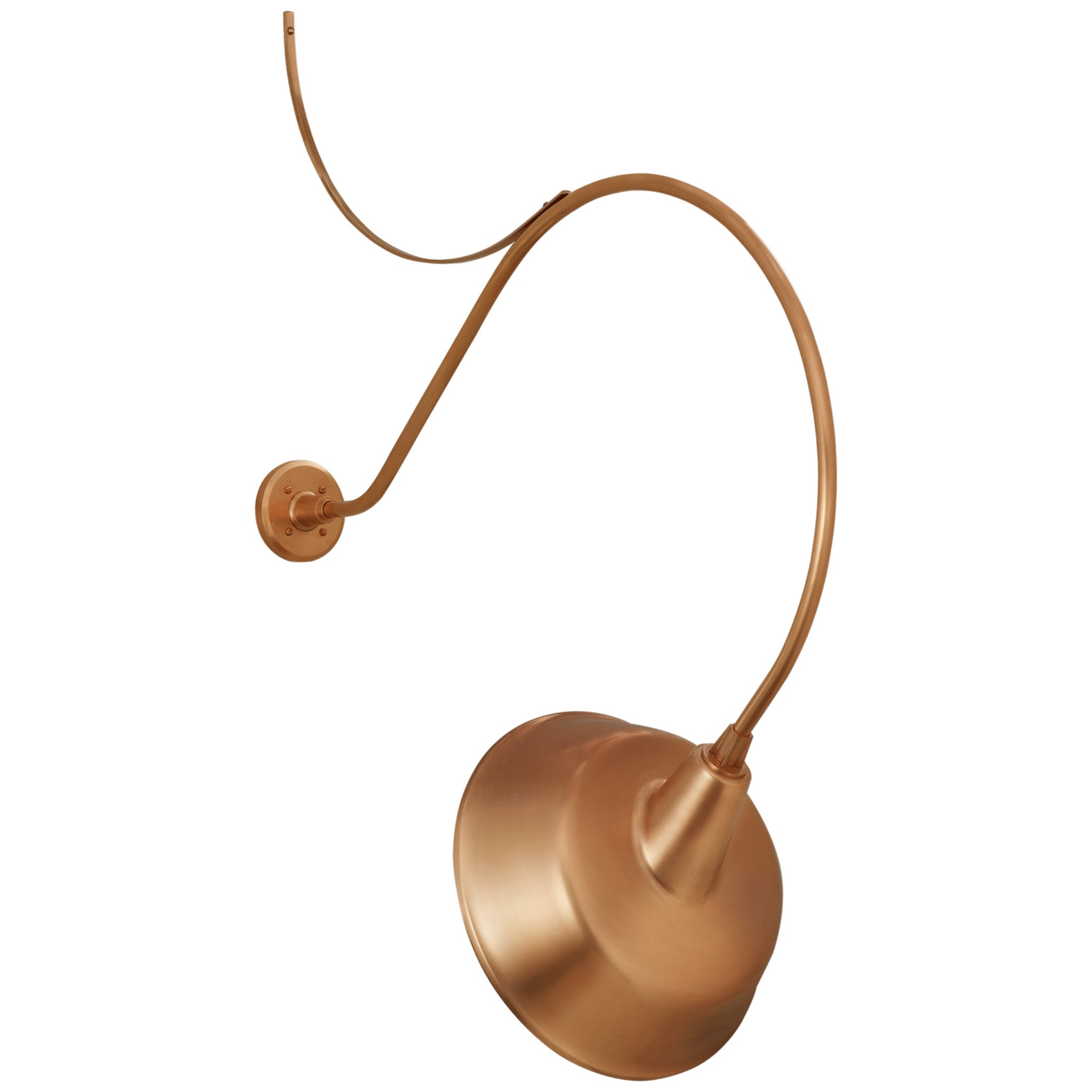 Thomas O'Brien Academy 36" Anchored Larrabee Barn Light in Soft Copper with 16" Tilted Bowers Shade Outdoor Lighting W16" x H46.5"