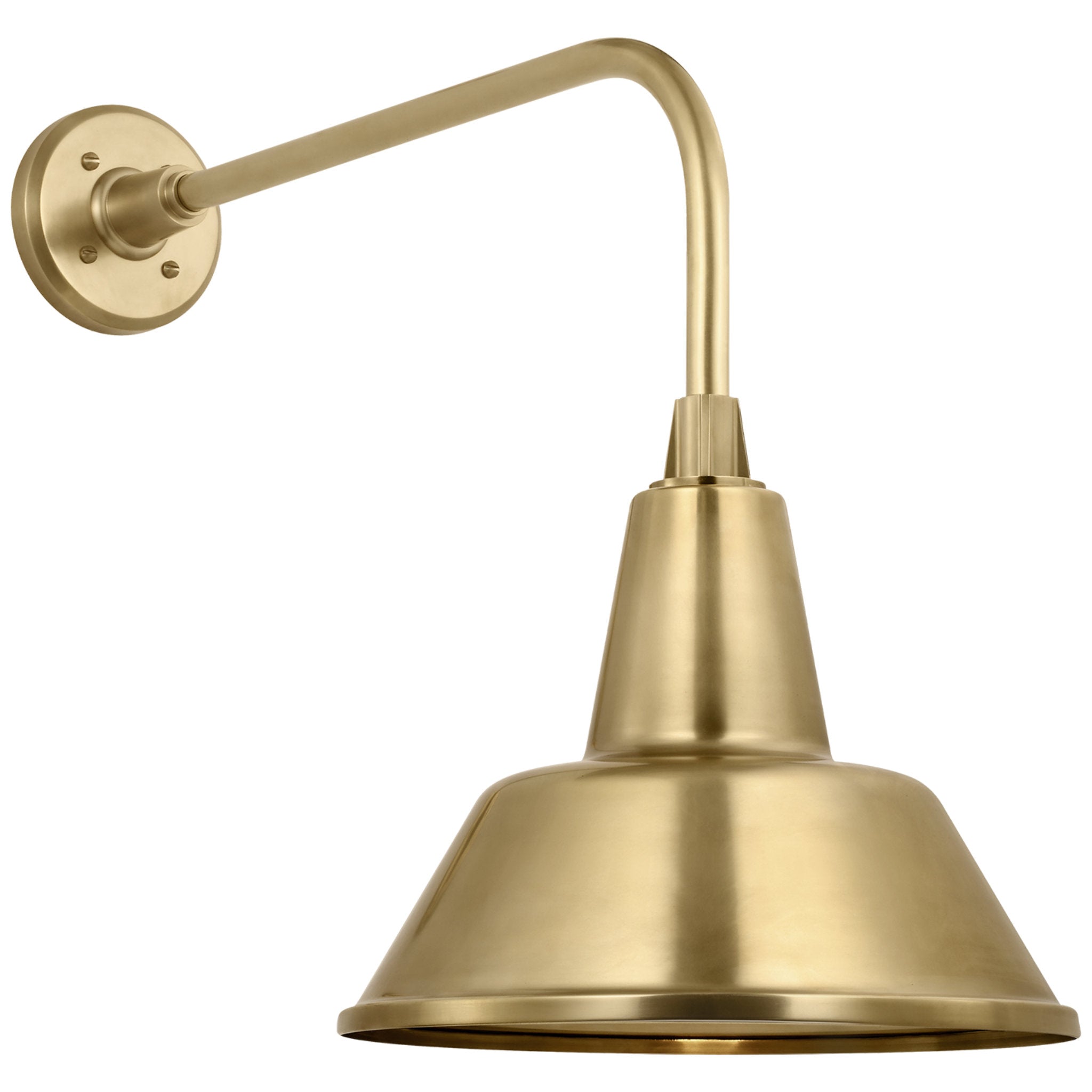 Thomas O'Brien Academy 20" Rex Barn Light in Hand-Rubbed Antique Brass with 12.5" Bowers Shade Outdoor Lighting W12.5" x H19.5"