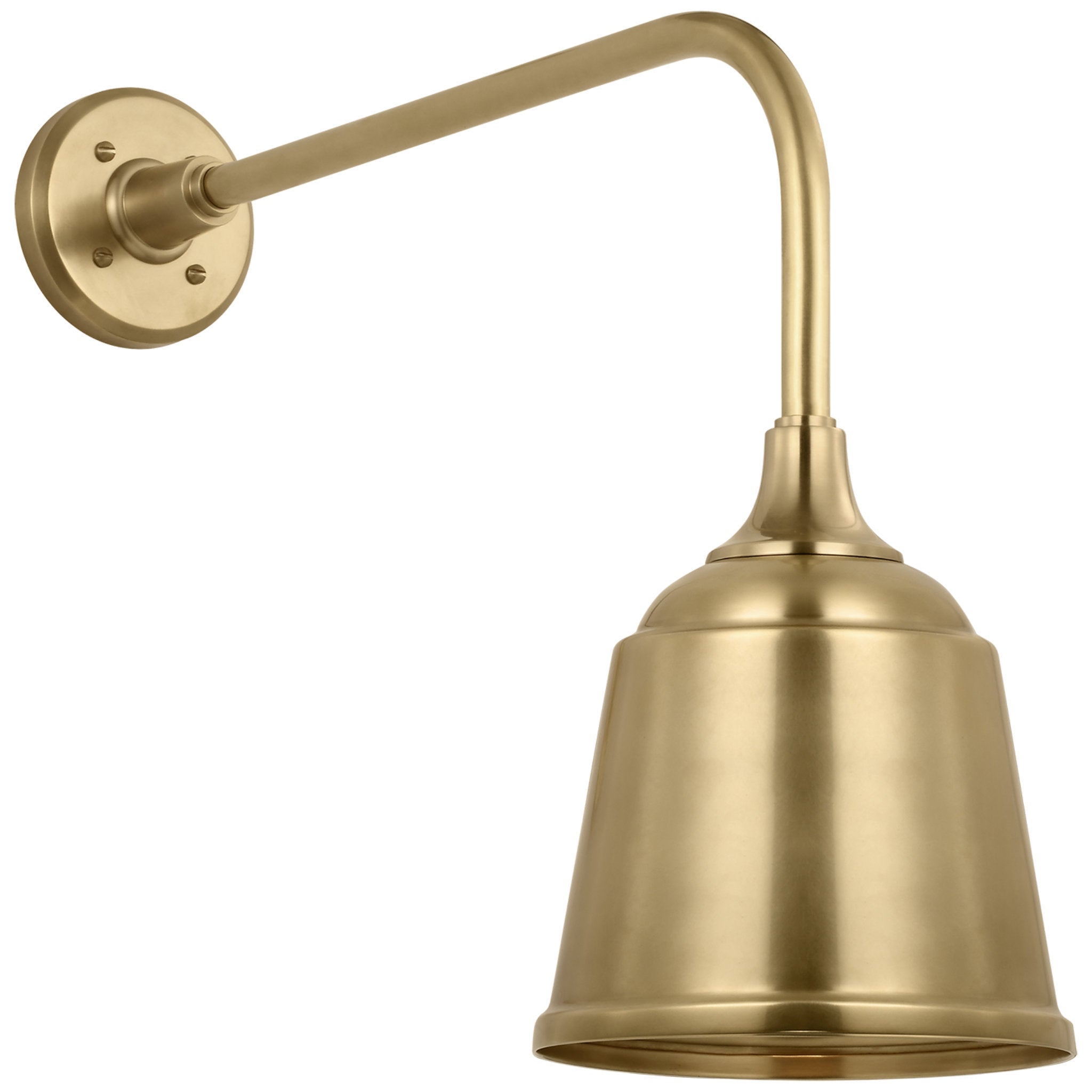 Thomas O'Brien Academy 20" Rex Barn Light in Hand-Rubbed Antique Brass with 8" Rockhouse Shade Outdoor Lighting W8" x H18.5"